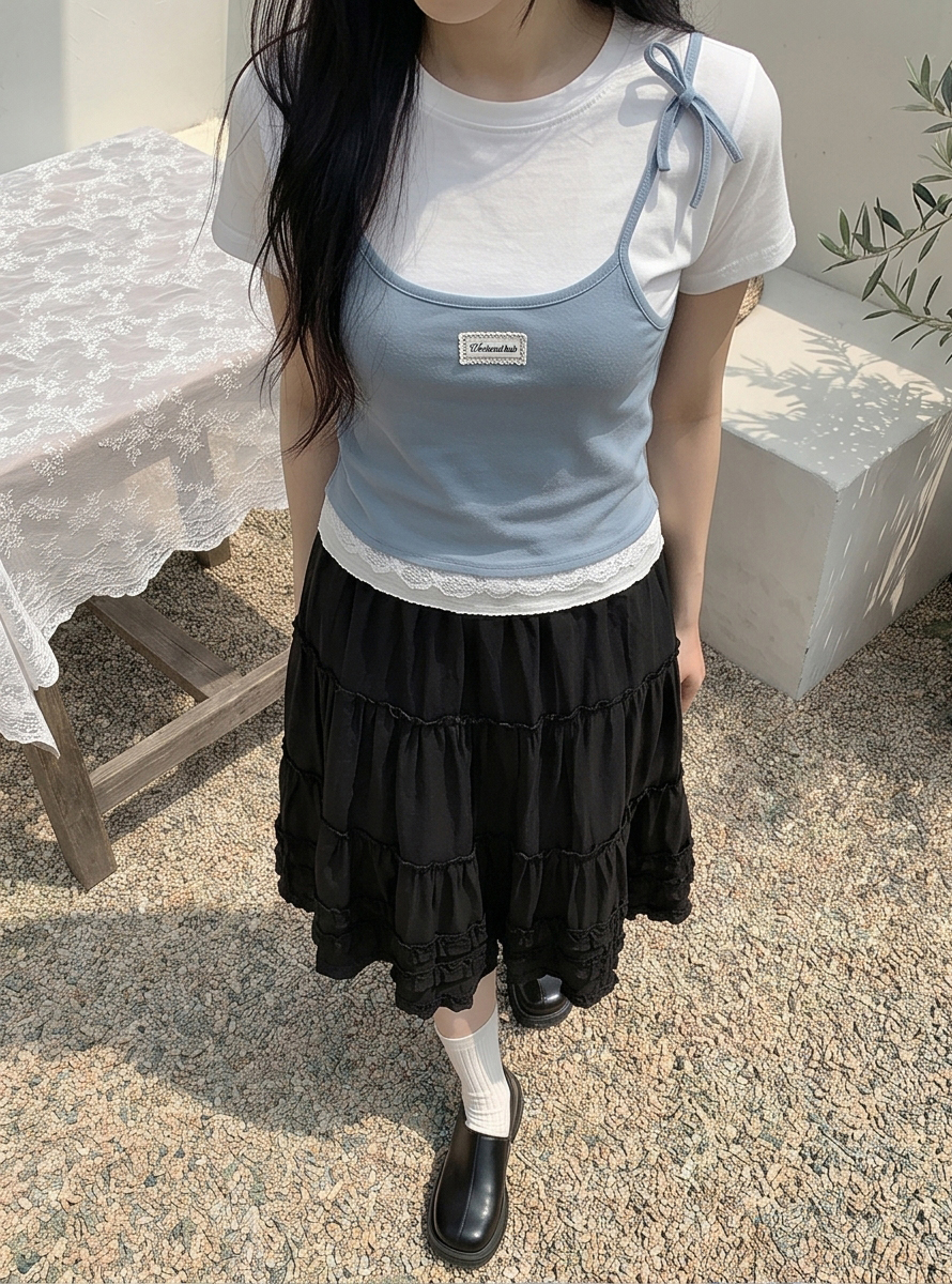 レースレイヤード風半袖リボンTシャツ | 詳細画像21