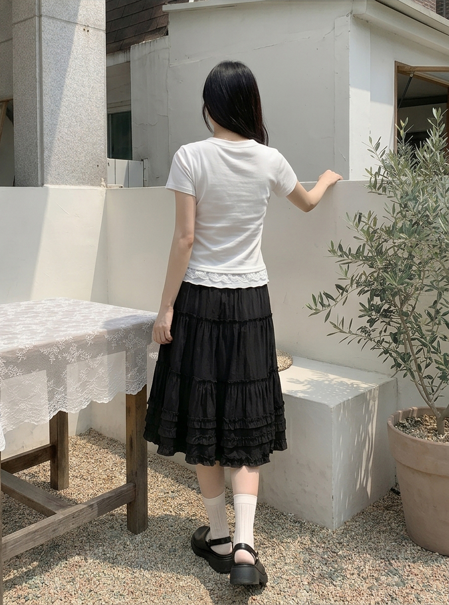 レースレイヤード風半袖リボンTシャツ | 詳細画像24