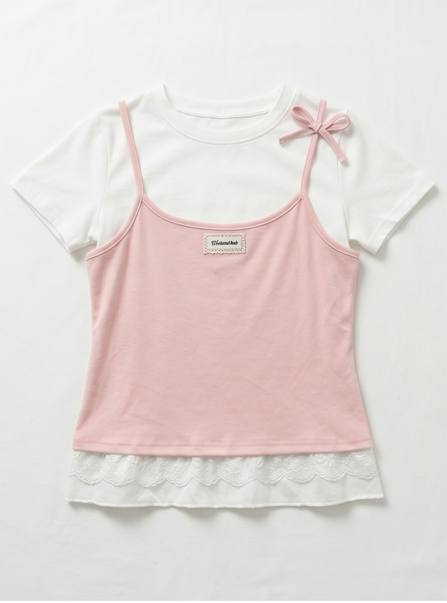 レースレイヤード風半袖リボンTシャツ | 詳細画像28