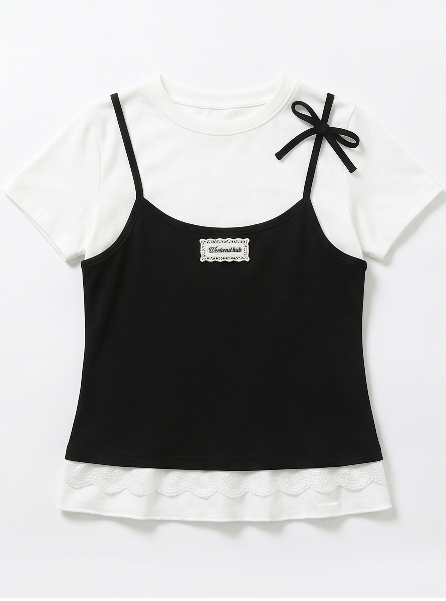レースレイヤード風半袖リボンTシャツ | 詳細画像29