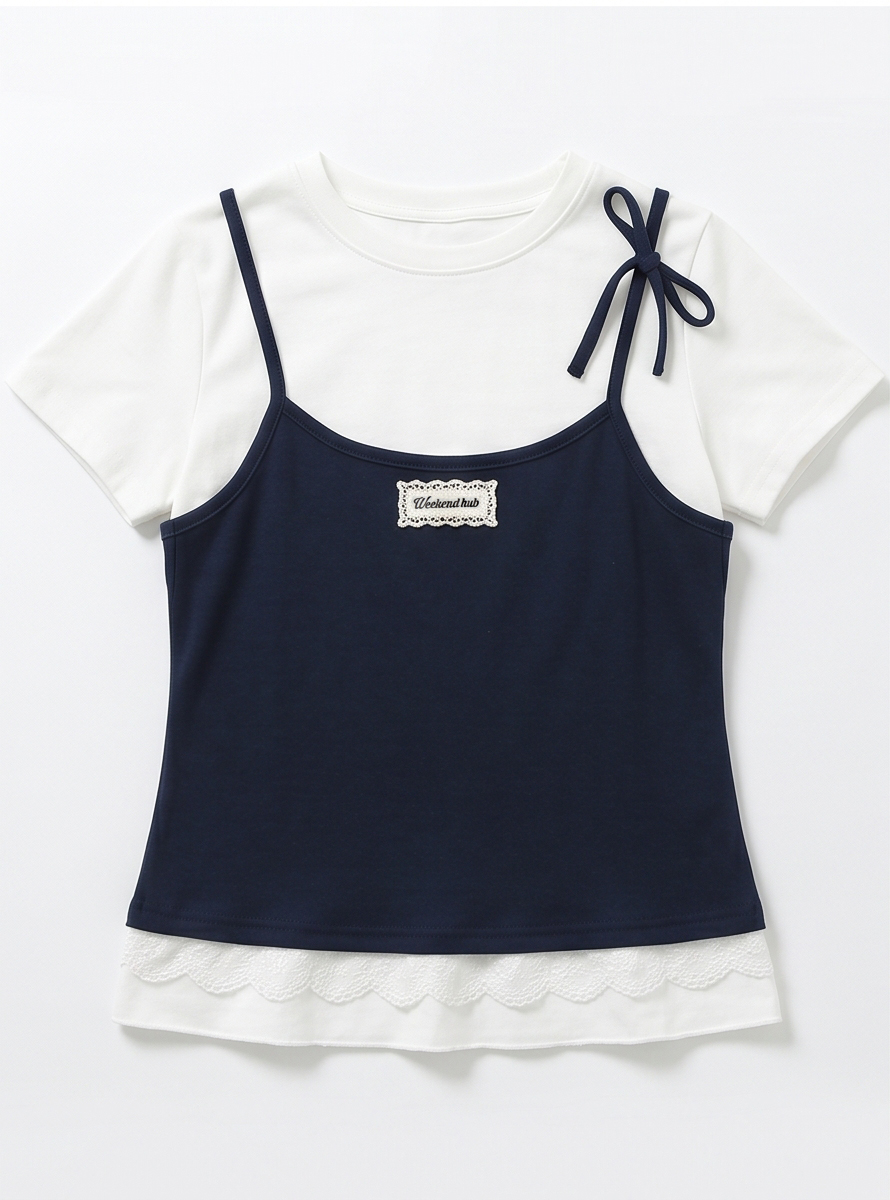 レースレイヤード風半袖リボンTシャツ | 詳細画像31