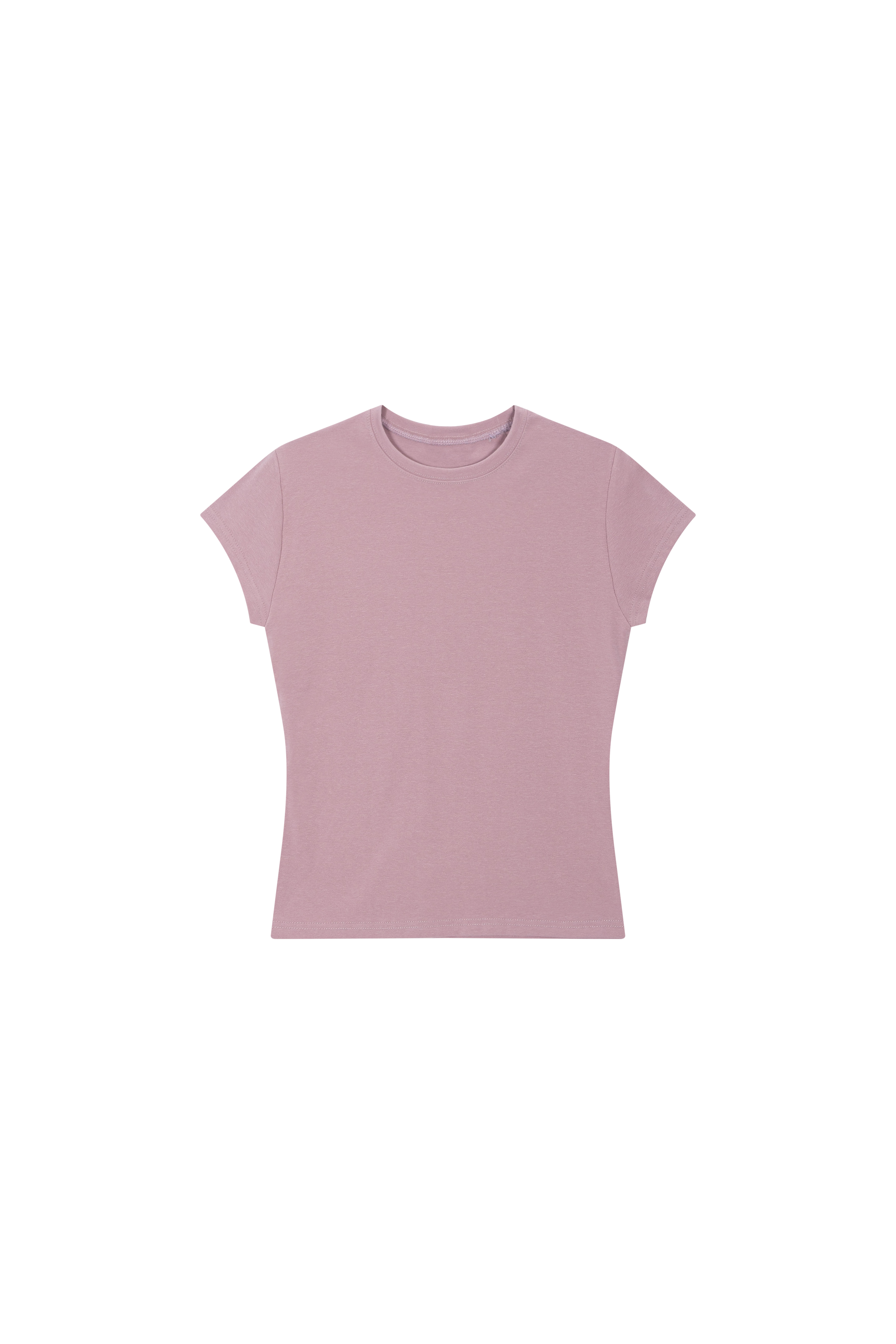 ラウンドネックシンプルフレンチスリーブスリム無地Tシャツ | DHOLIC | 詳細画像17