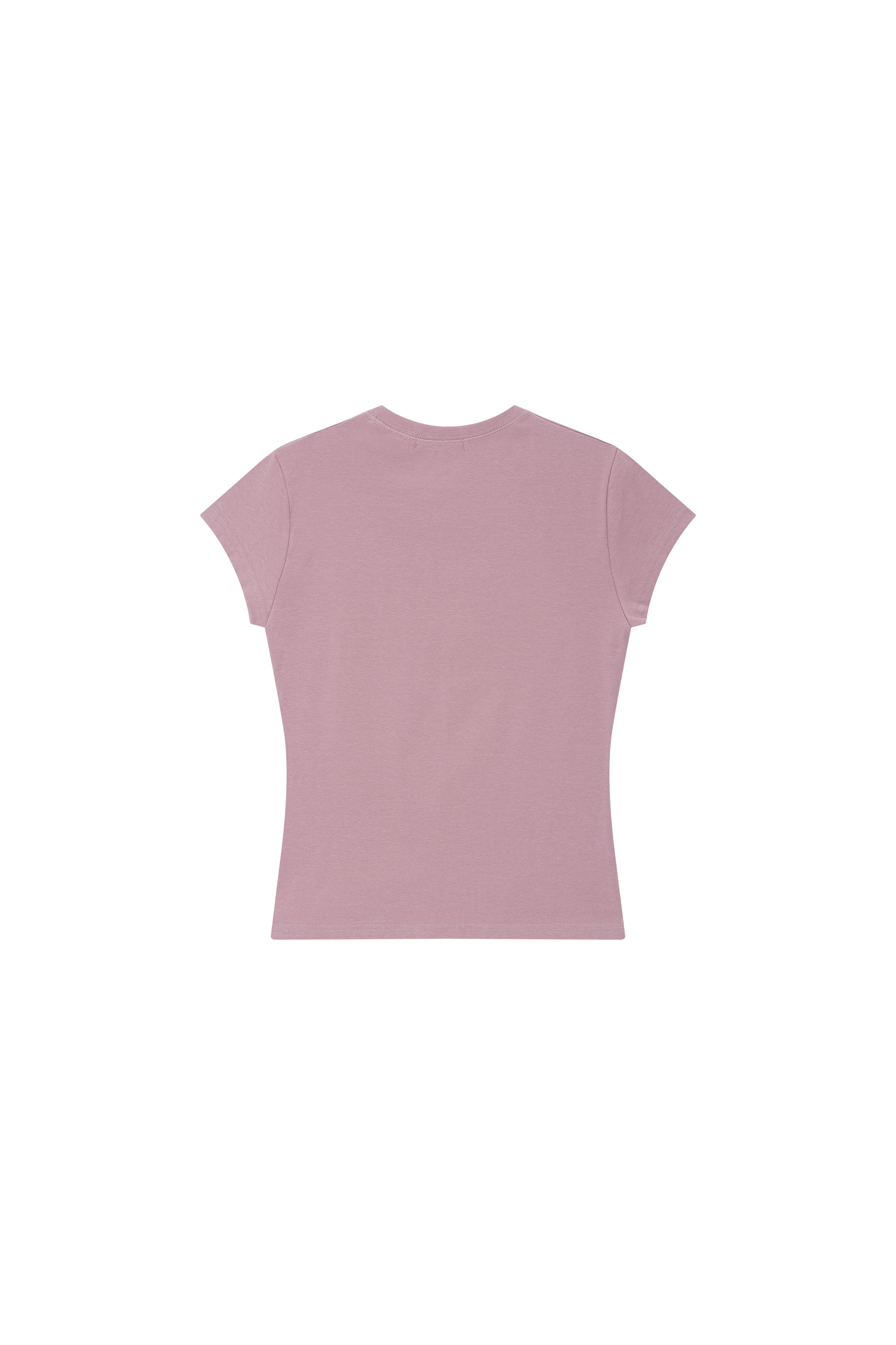 ラウンドネックシンプルフレンチスリーブスリム無地Tシャツ | DHOLIC | 詳細画像18