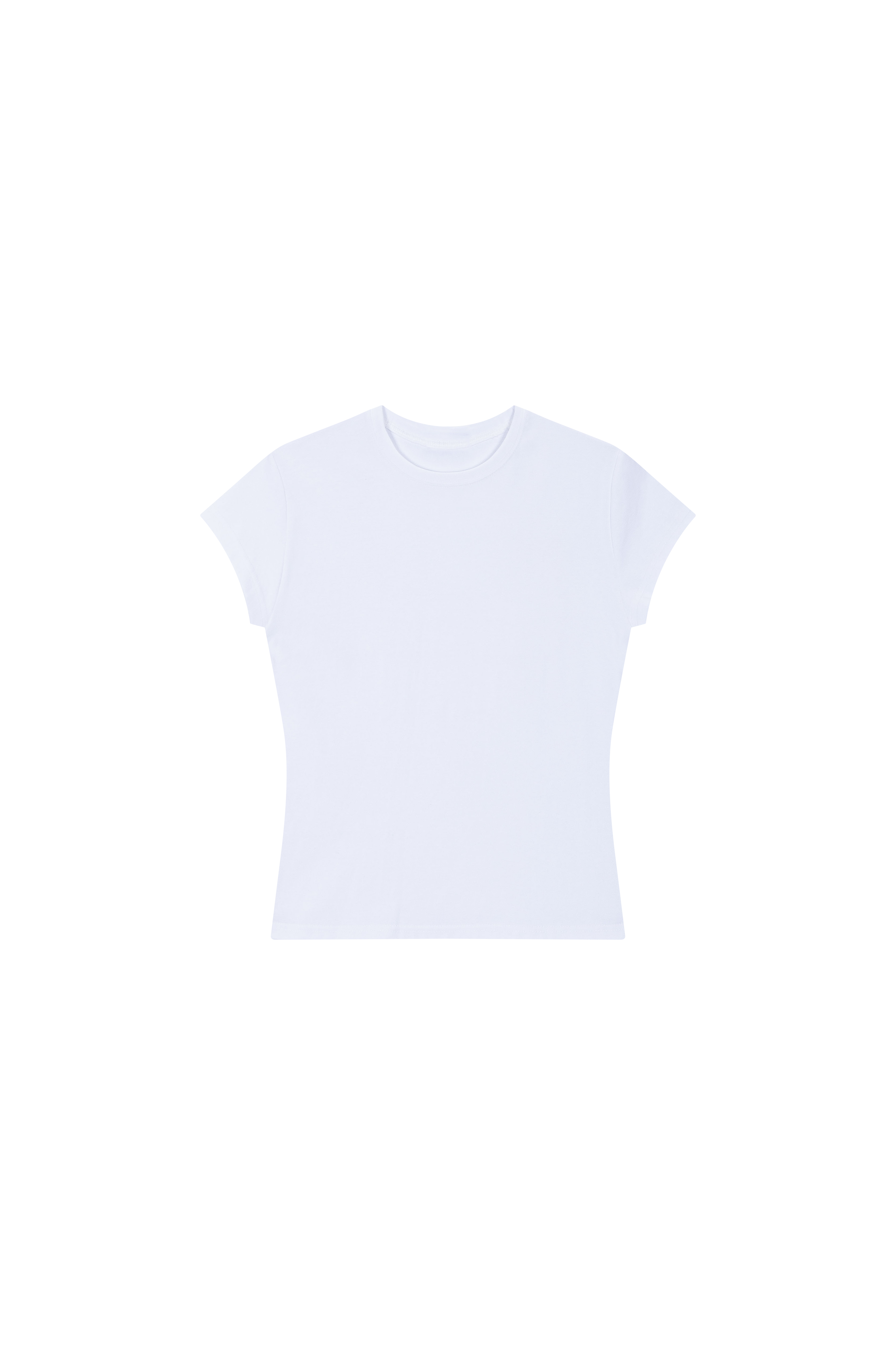 ラウンドネックシンプルフレンチスリーブスリム無地Tシャツ | DHOLIC | 詳細画像19