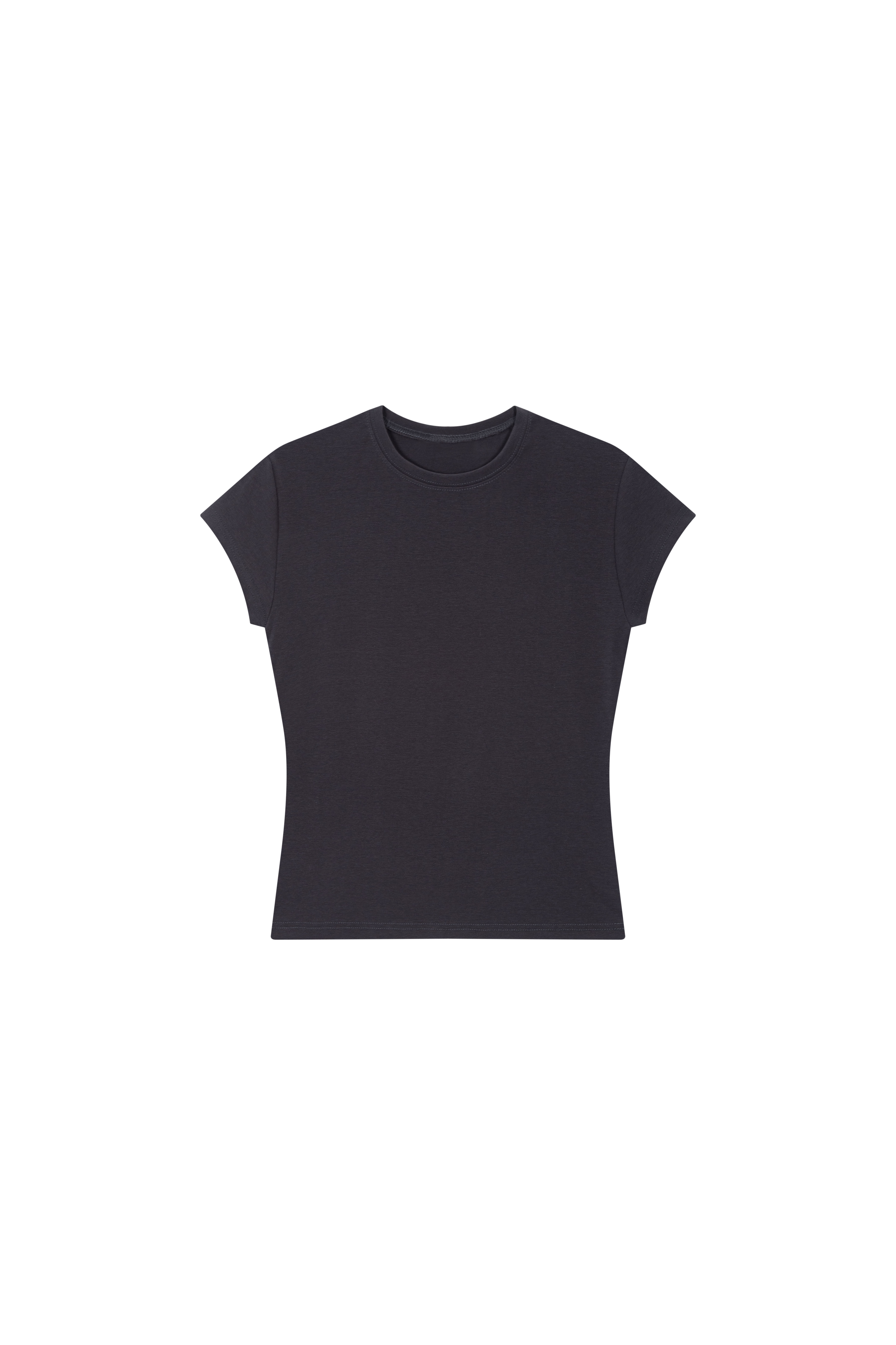ラウンドネックシンプルフレンチスリーブスリム無地Tシャツ | DHOLIC | 詳細画像20
