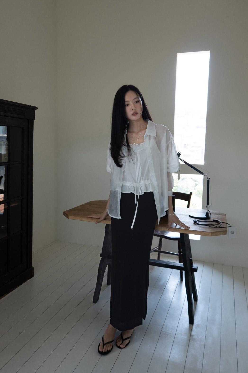 ストラップフリルピンタックシンプル無地キャミブラウス | DHOLIC | 詳細画像21