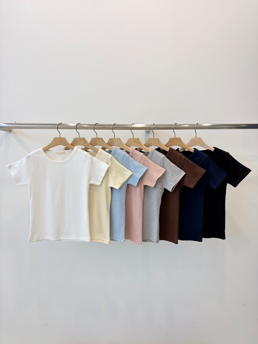 コットンラウンドネックベーシックスリム半袖Tシャツ | 詳細画像7