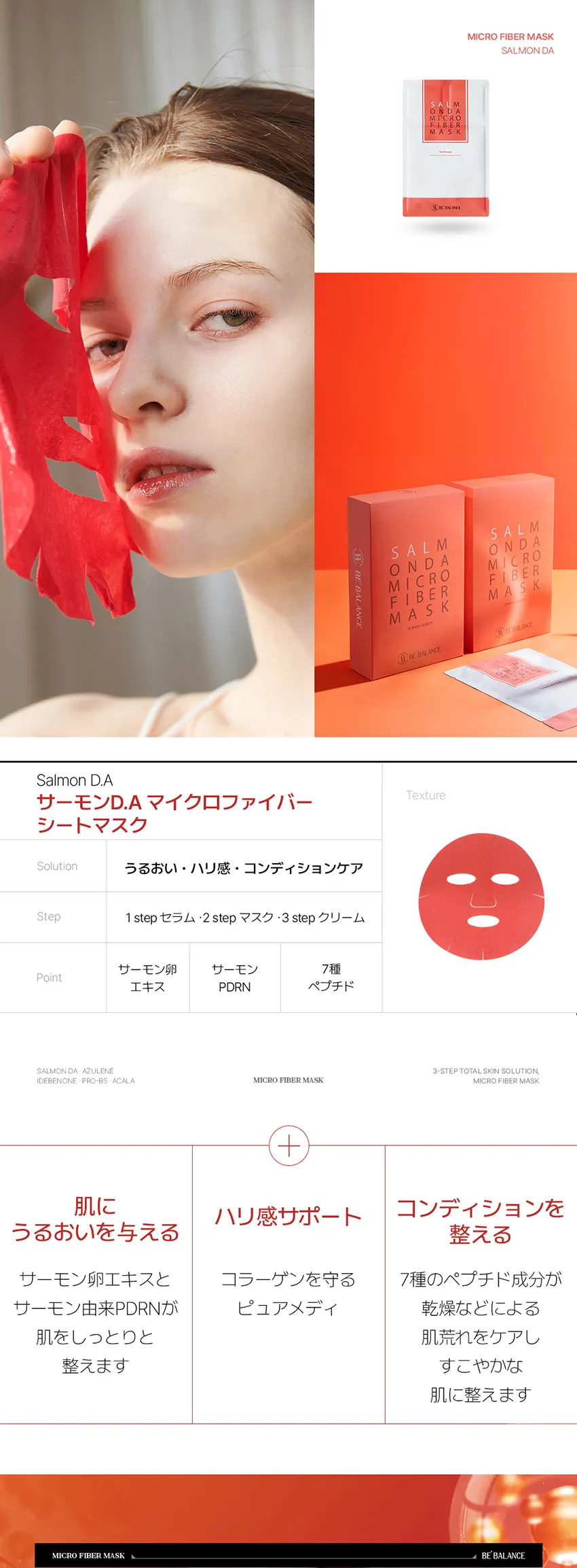 [ビーバランス] サーモンDAマイクロファイバーシートマスク 10枚 | 詳細画像2
