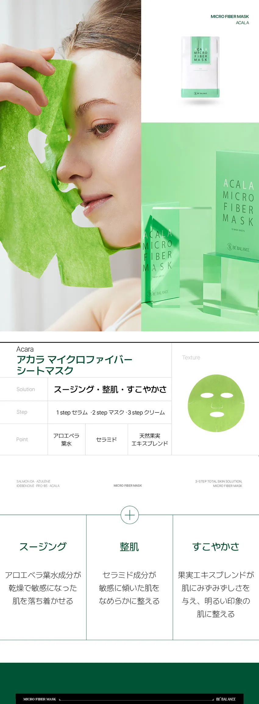 [ビーバランス] アカラマイクロファイバーシートマスク 10枚 | 詳細画像2