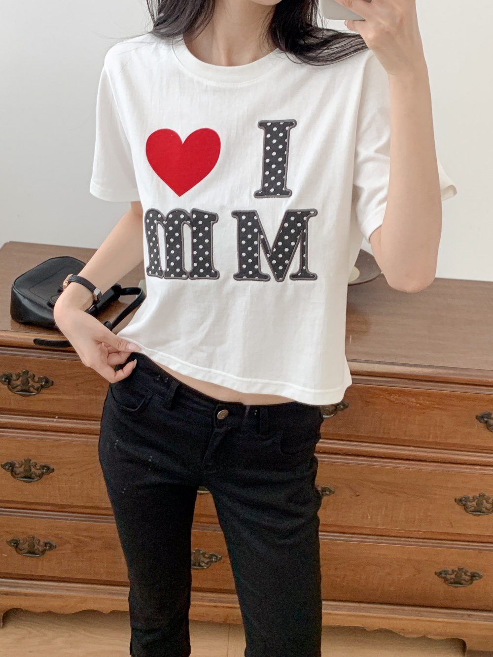 コットンラウンドネックベーシック半袖ロゴTシャツ | 詳細画像3