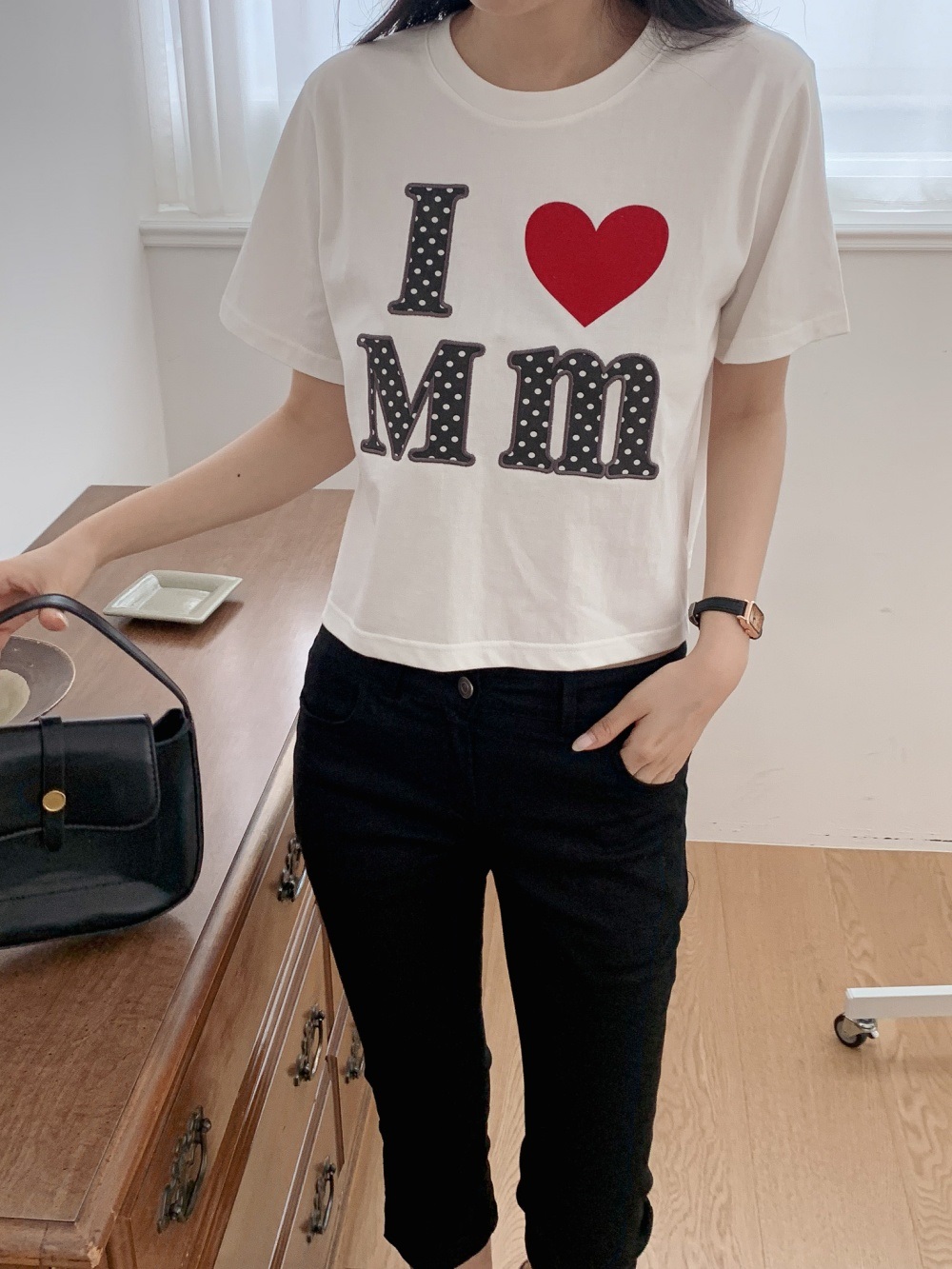 コットンラウンドネックベーシック半袖ロゴTシャツ | 詳細画像7
