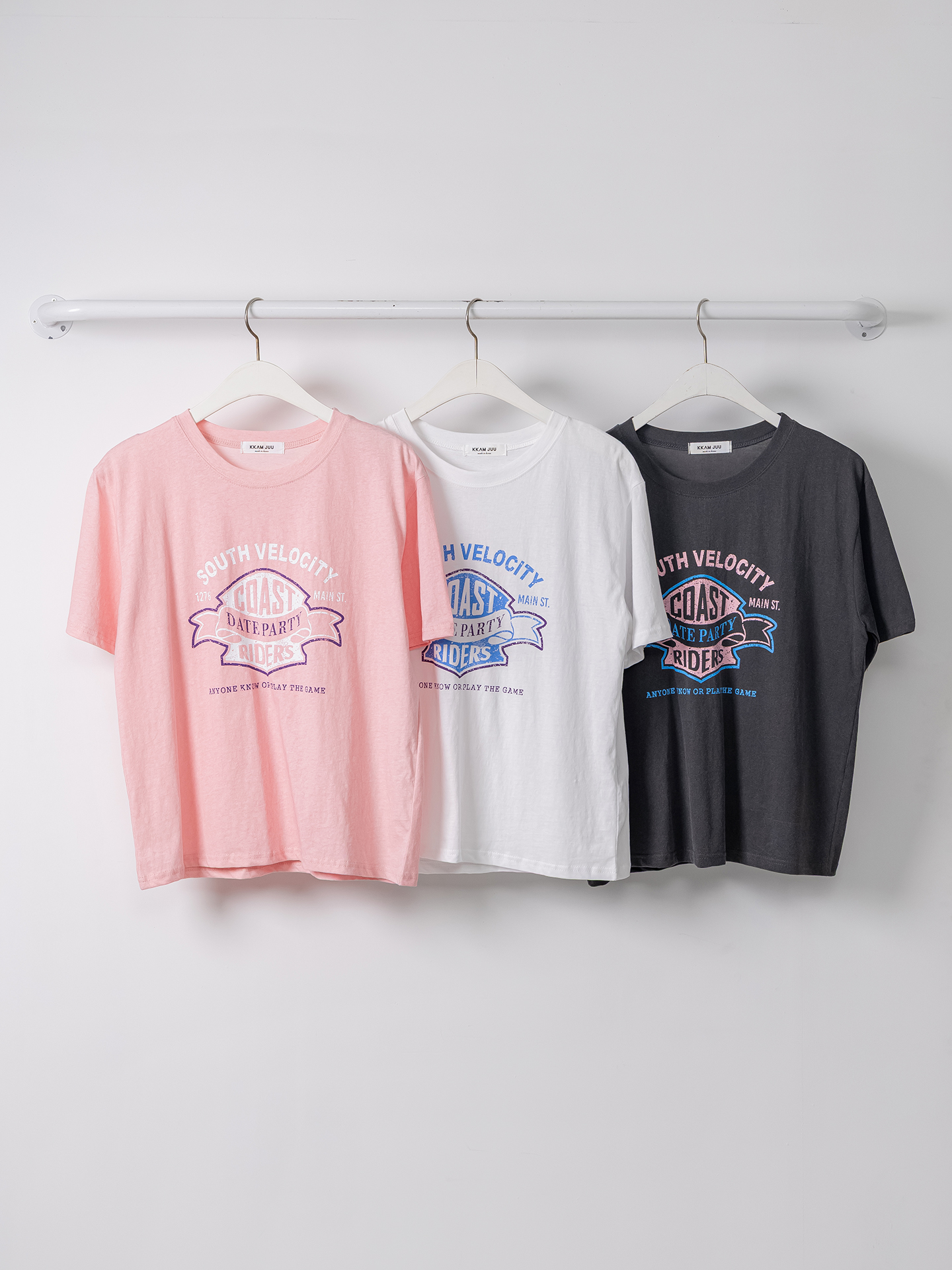 コットンラウンドネックボクシールーズ半袖ロゴTシャツ | 詳細画像2