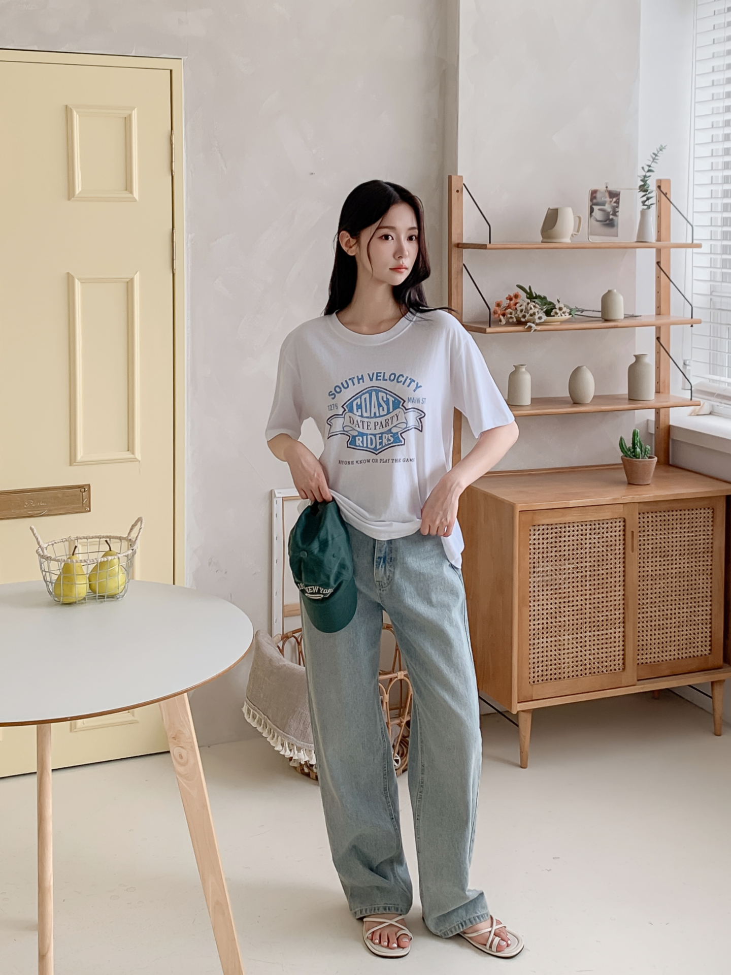 コットンラウンドネックボクシールーズ半袖ロゴTシャツ | 詳細画像9