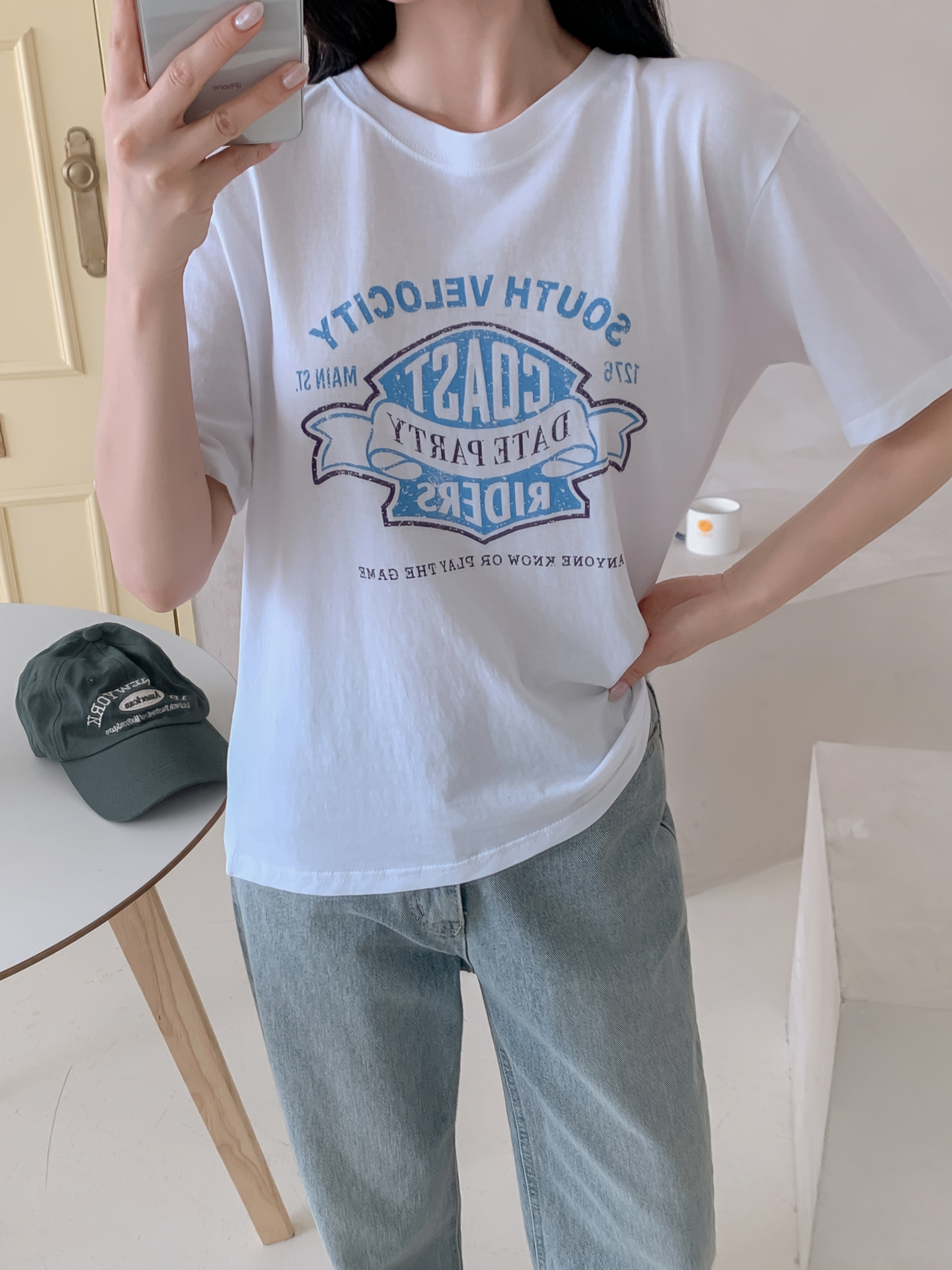 コットンラウンドネックボクシールーズ半袖ロゴTシャツ | 詳細画像18