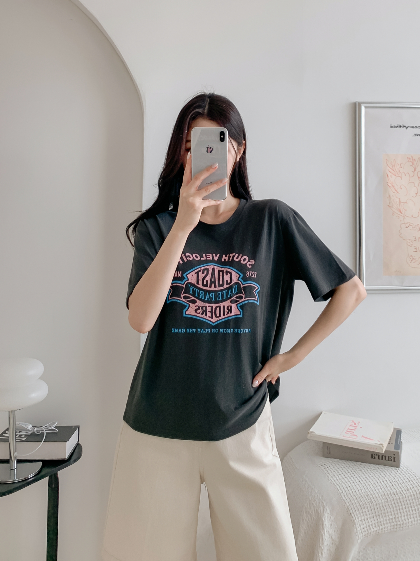 コットンラウンドネックボクシールーズ半袖ロゴTシャツ | 詳細画像30