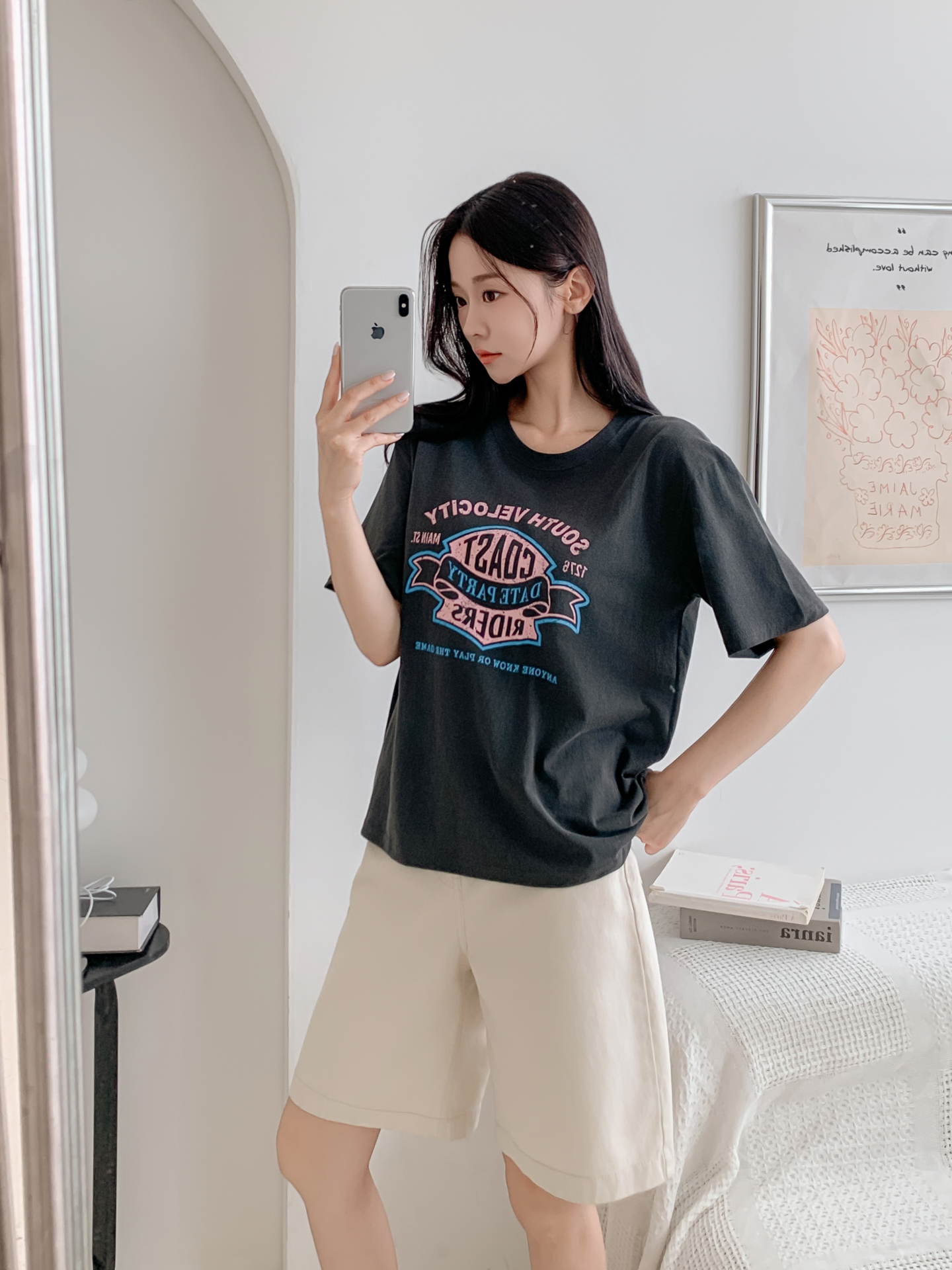 コットンラウンドネックボクシールーズ半袖ロゴTシャツ | 詳細画像32
