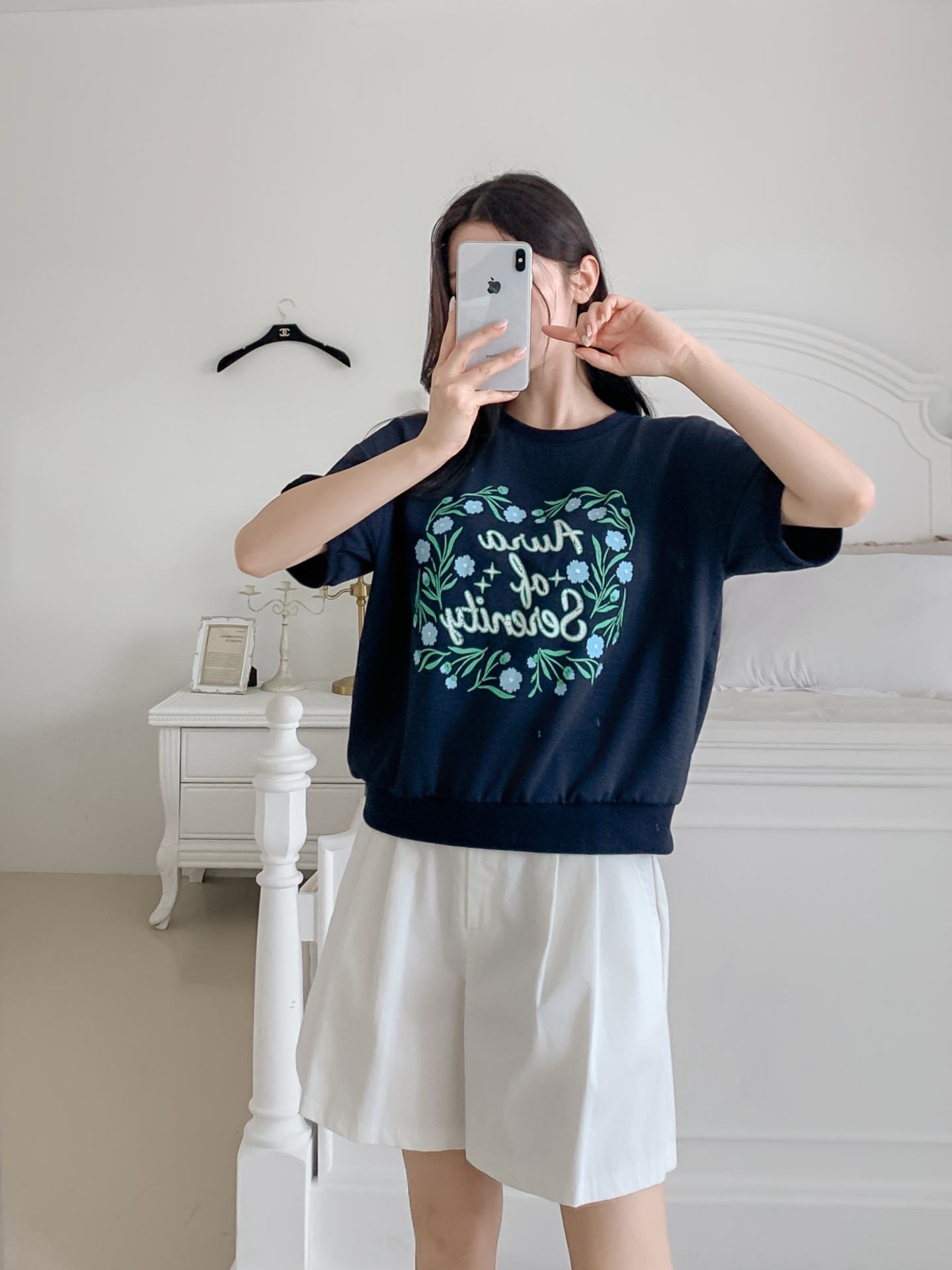 ラウンドネックルーズ半袖ロゴTシャツブラウス | 詳細画像18