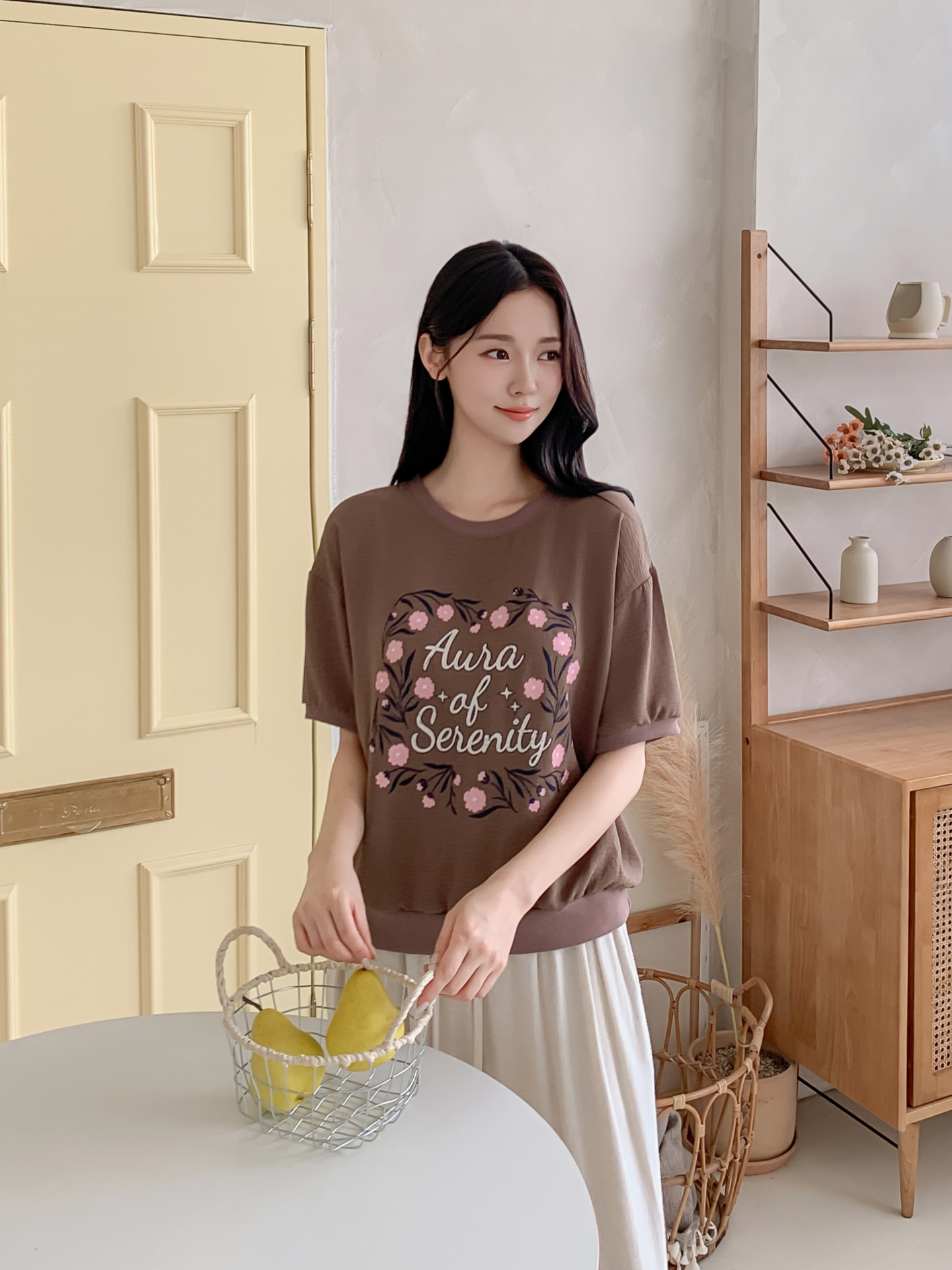 ラウンドネックルーズ半袖ロゴTシャツブラウス | 詳細画像22