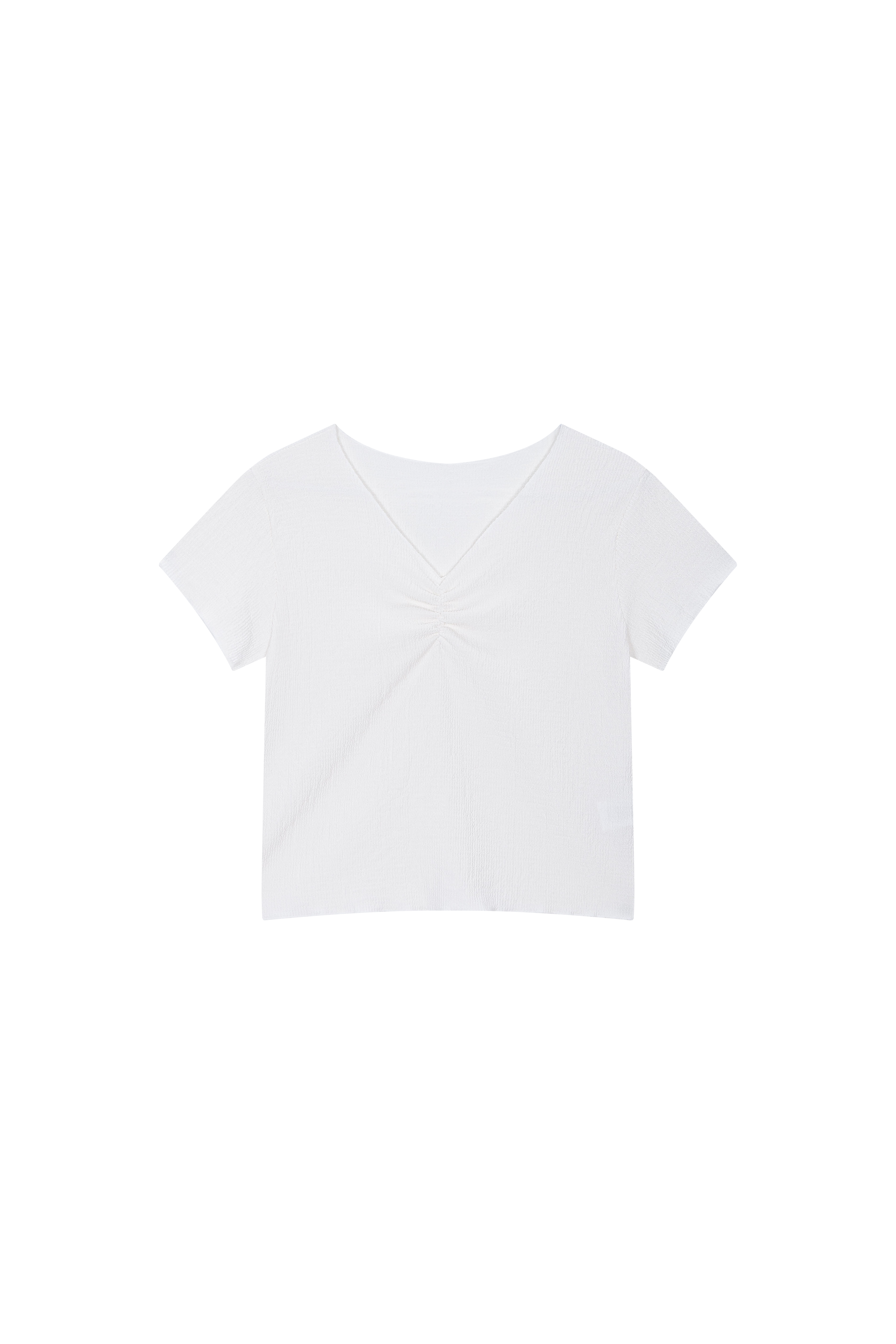 Vネックリンクルシンプルギャザー無地Tシャツ | DHOLIC | 詳細画像19