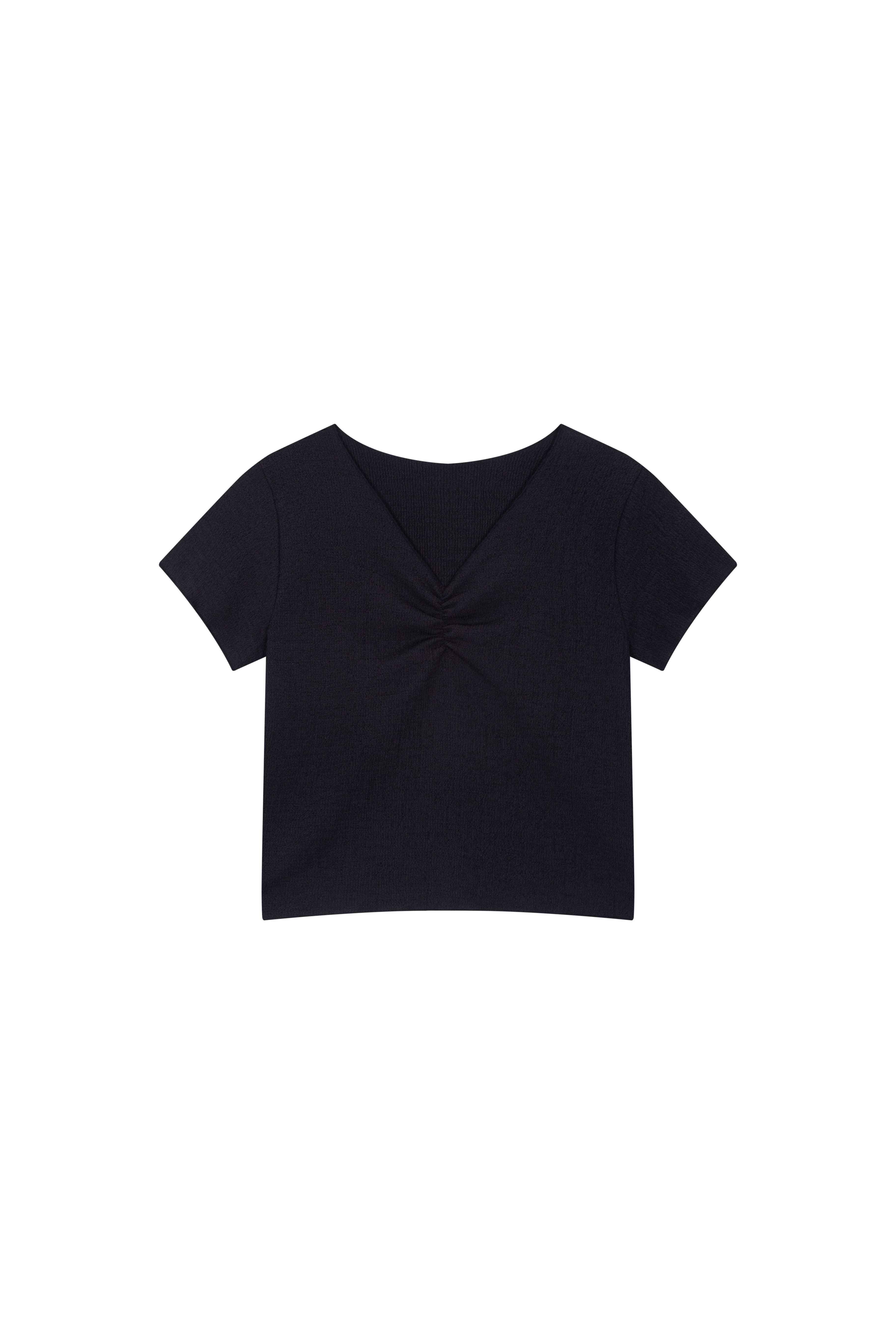 Vネックリンクルシンプルギャザー無地Tシャツ | DHOLIC | 詳細画像20