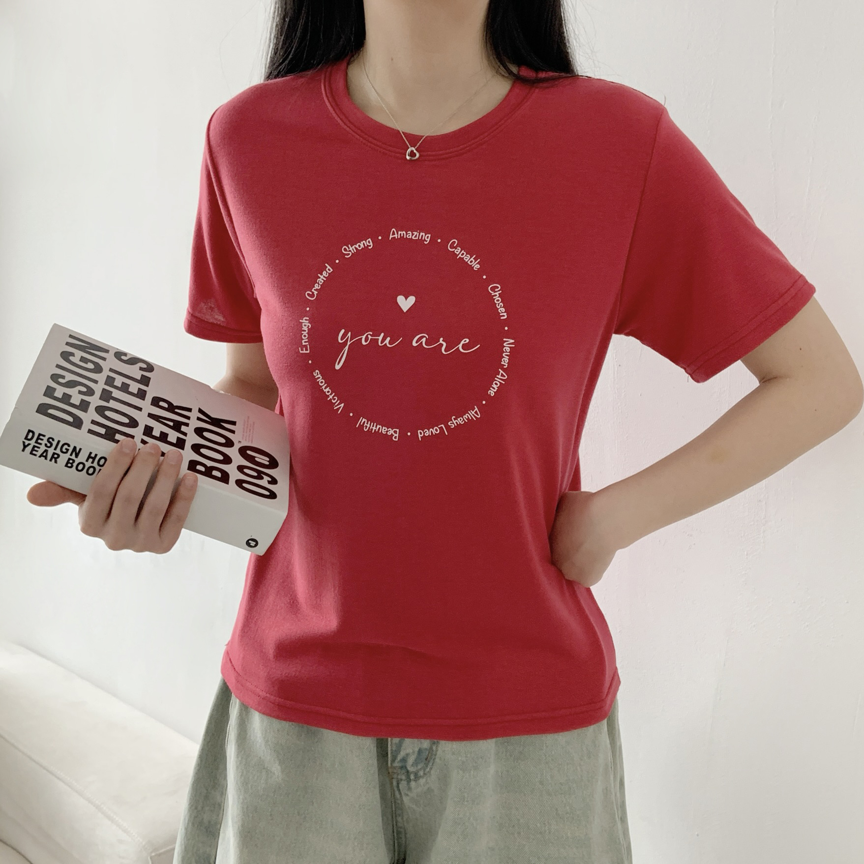 ラウンドネックシンプルベーシックスリムレタリング | 詳細画像3