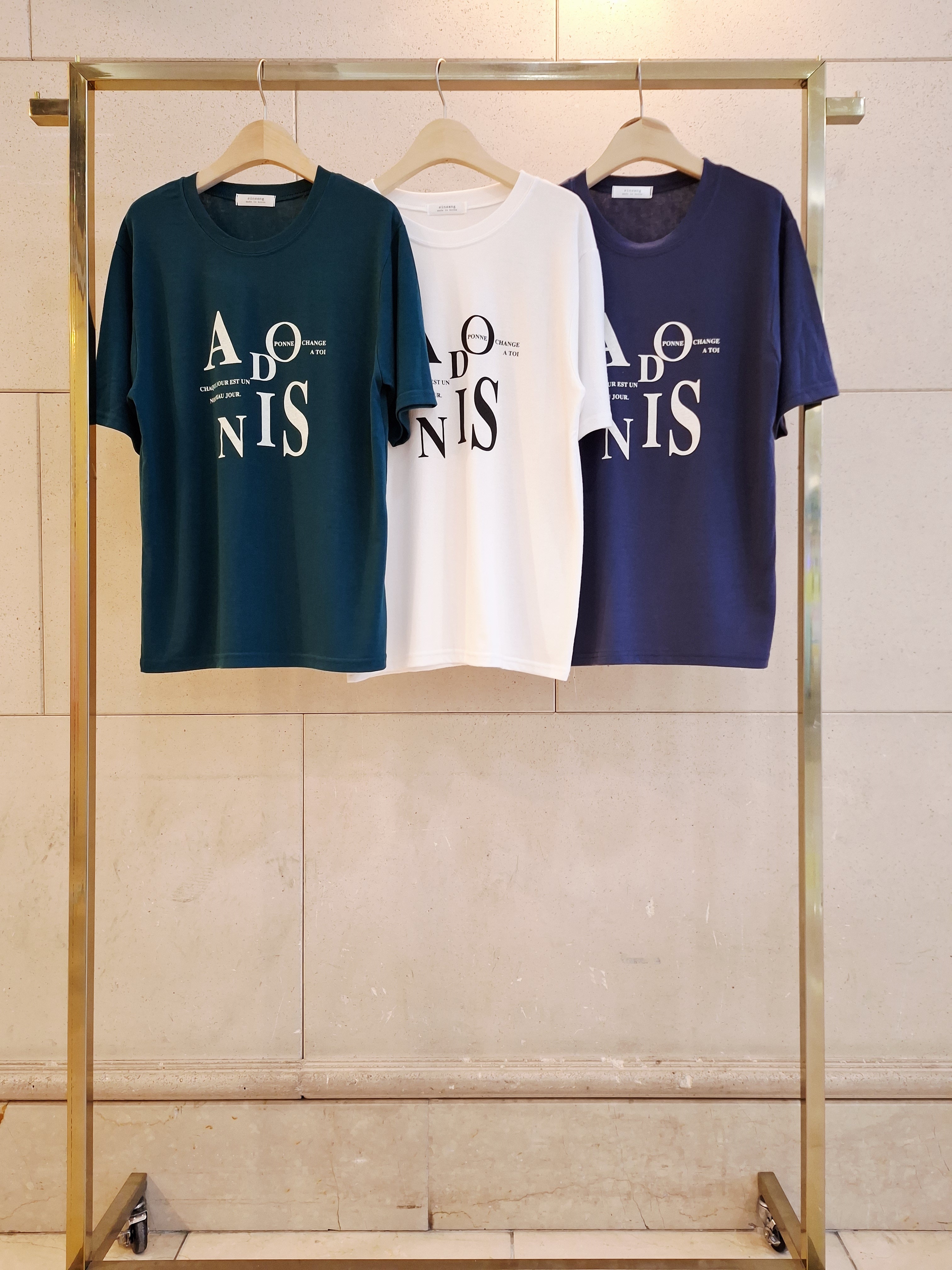 ラウンドネックシンプルベーシックドロップショルダーロゴプリントTシャツ | 詳細画像7