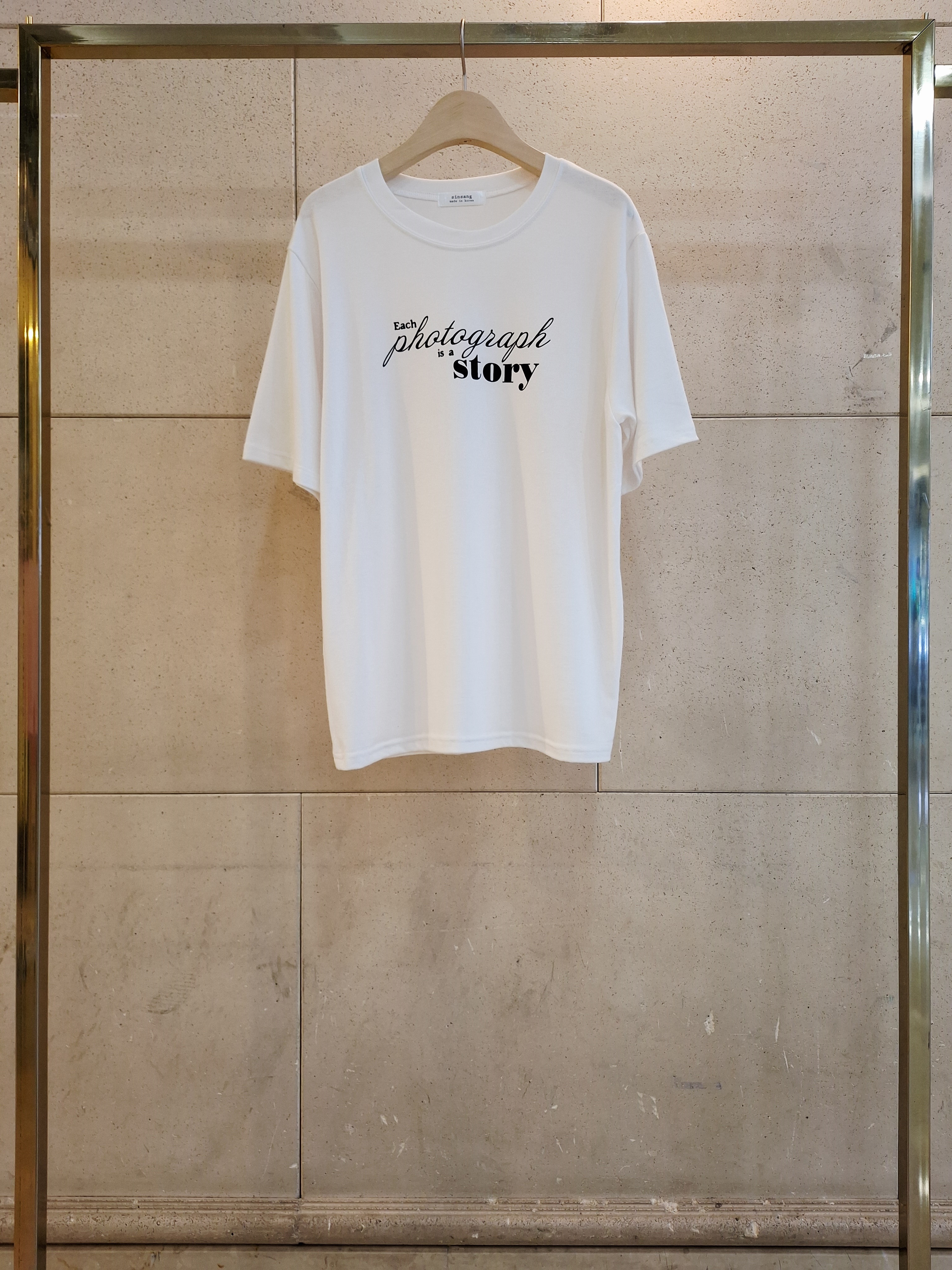 ラウンドネックシンプルベーシックロゴプリントTシャツ | 詳細画像10