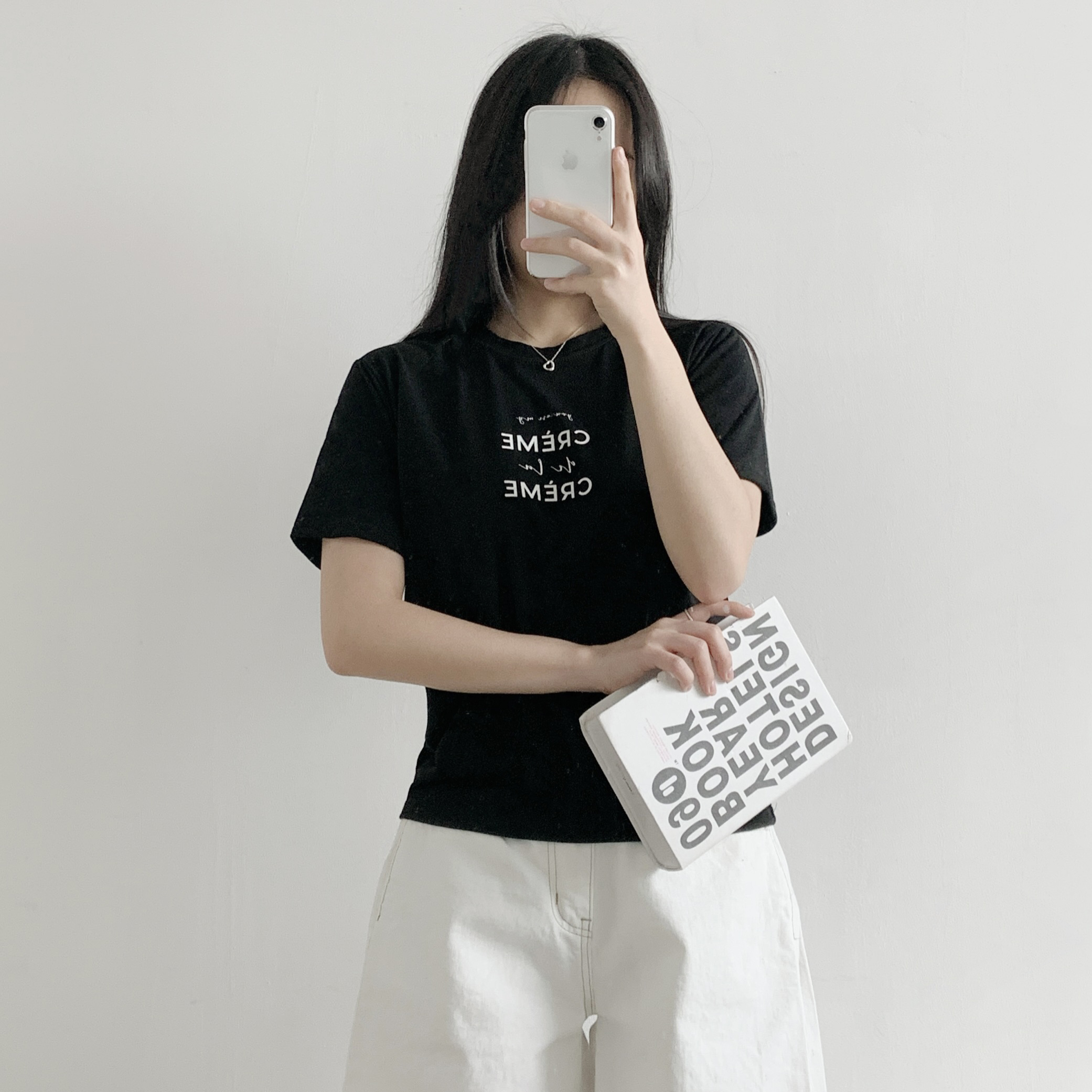 ラウンドネックシンプルベーシックロゴプリントTシャツ | 詳細画像8