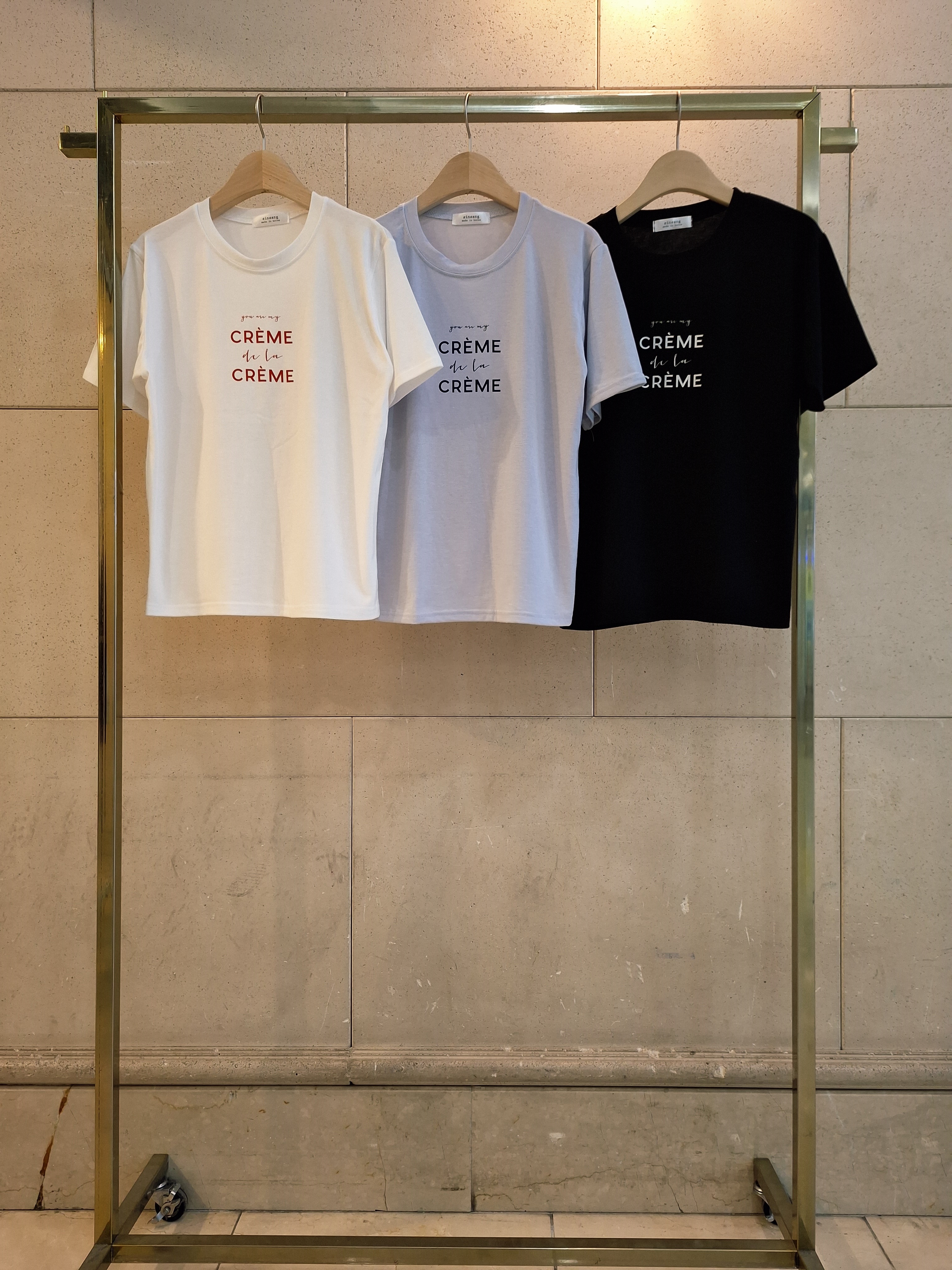ラウンドネックシンプルベーシックロゴプリントTシャツ | 詳細画像11