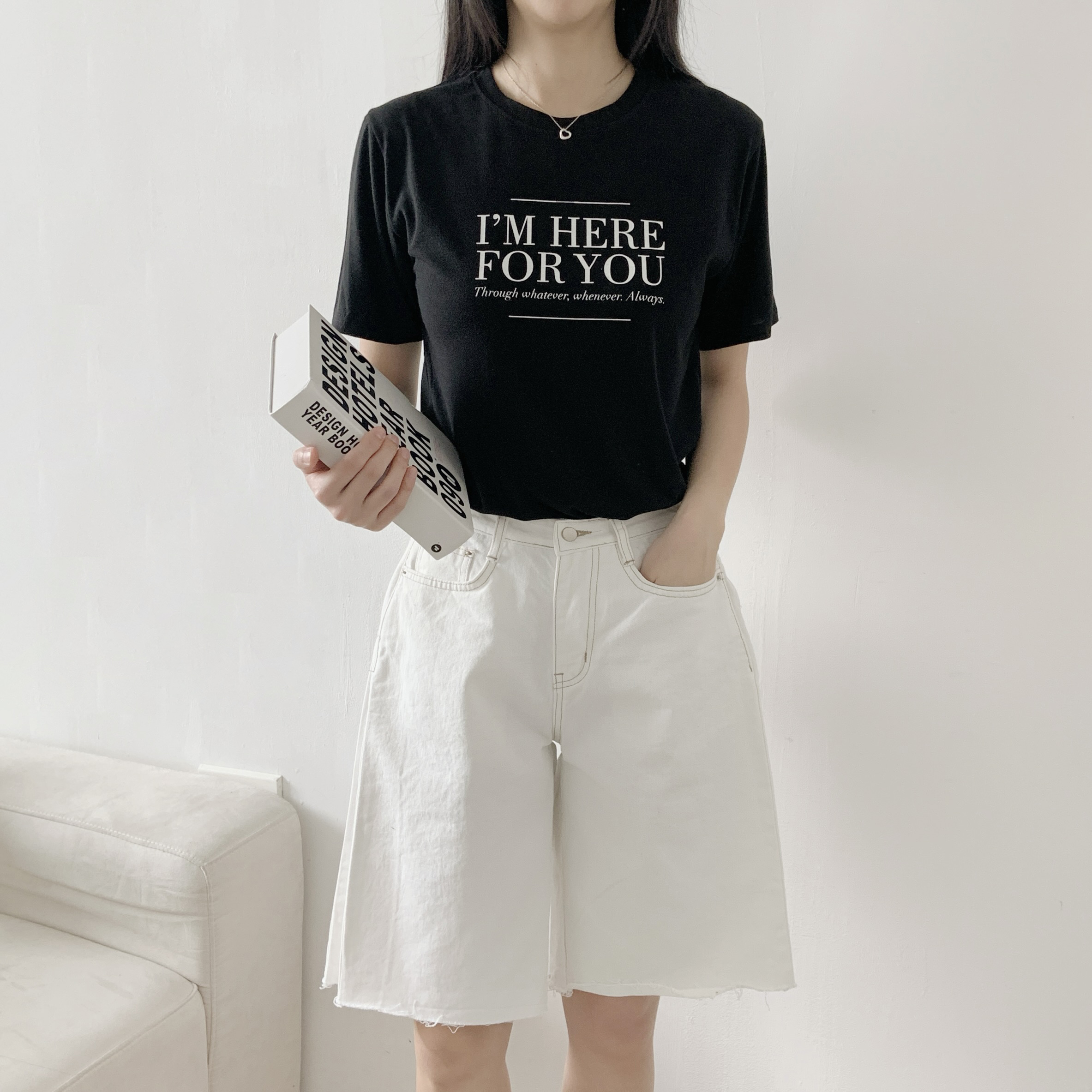 ラウンドネックベーシック半袖レタリングTシャツ | 詳細画像5