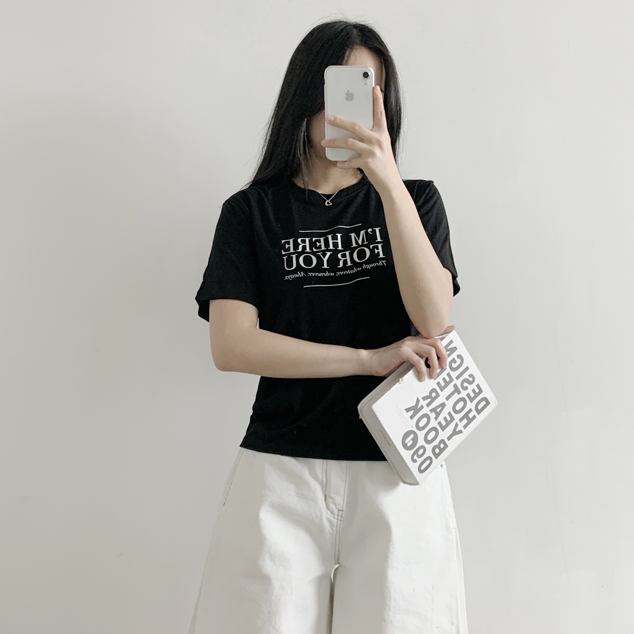 ラウンドネックベーシック半袖レタリングTシャツ | 詳細画像6