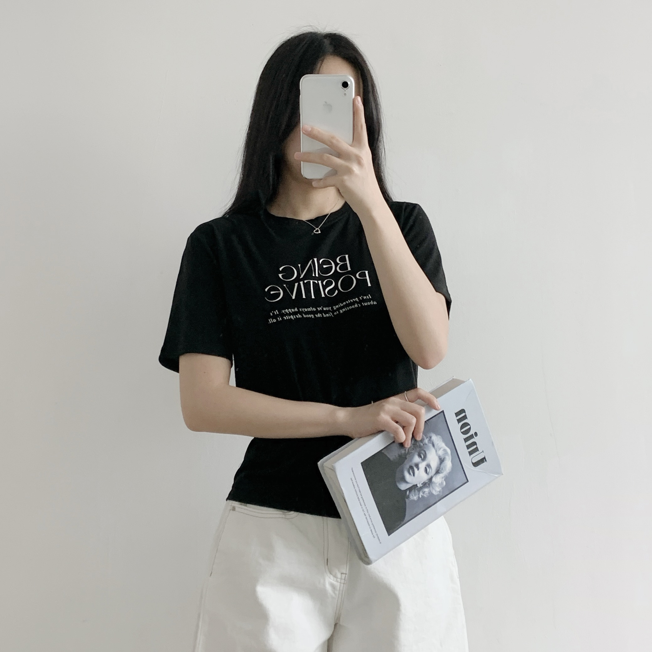 ラウンドネック半袖レタリングTシャツ | 詳細画像5