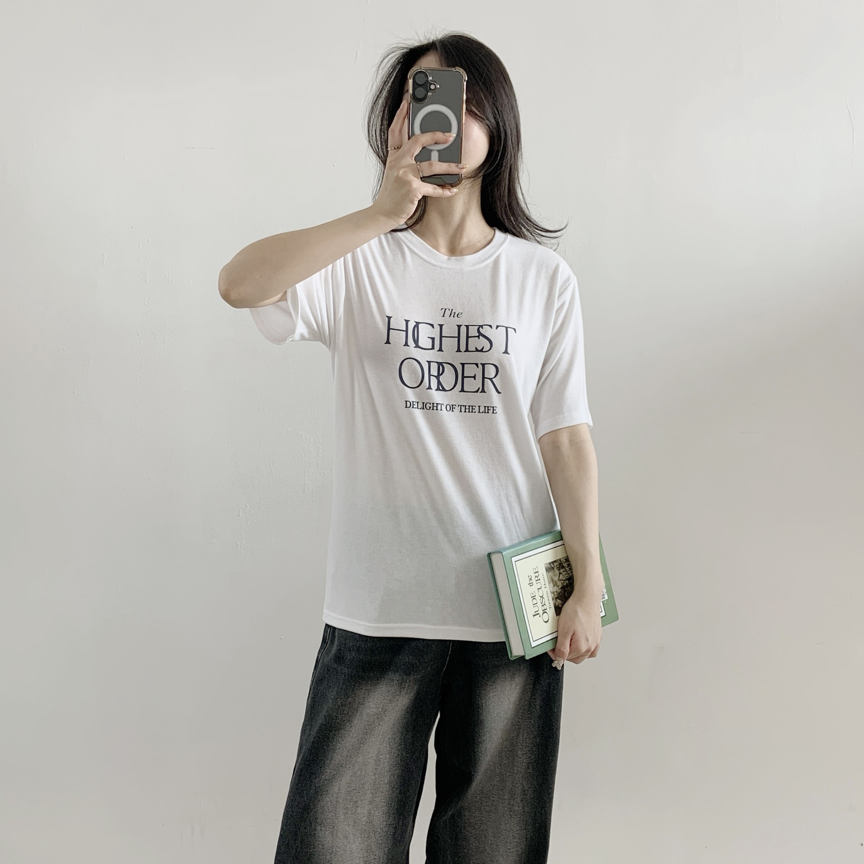 ラウンドネックルーズ半袖レタリングTシャツ | 詳細画像2