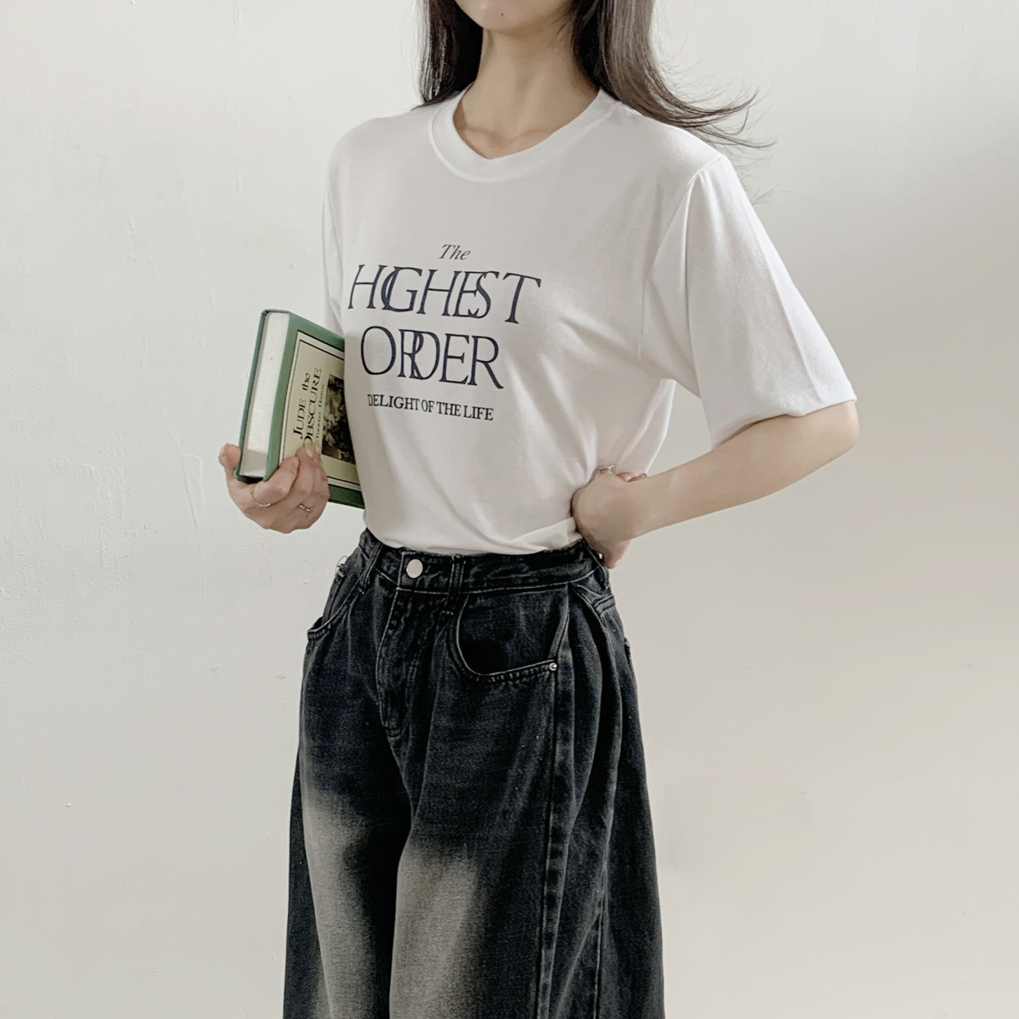 ラウンドネックルーズ半袖レタリングTシャツ | 詳細画像3