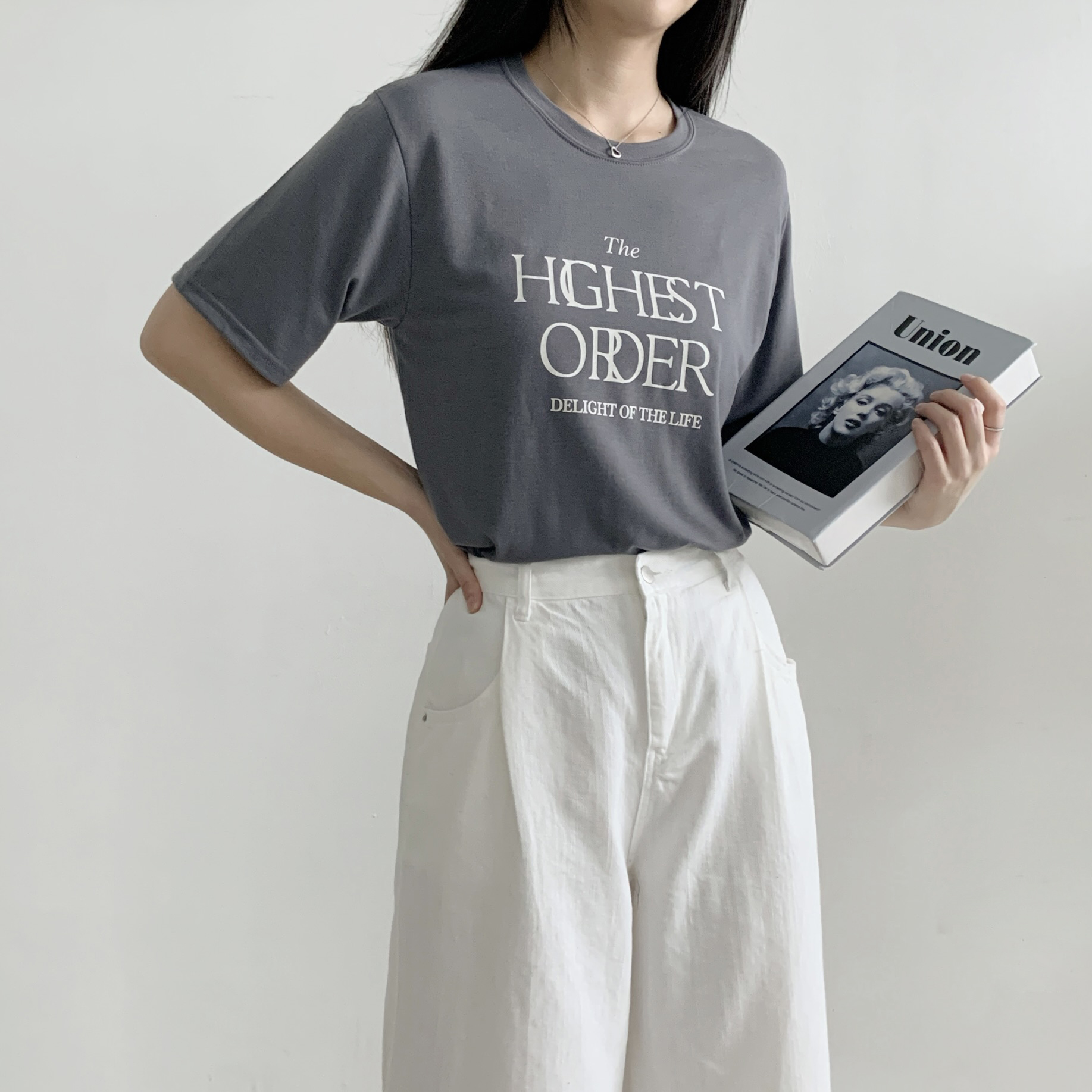 ラウンドネックルーズ半袖レタリングTシャツ | 詳細画像5