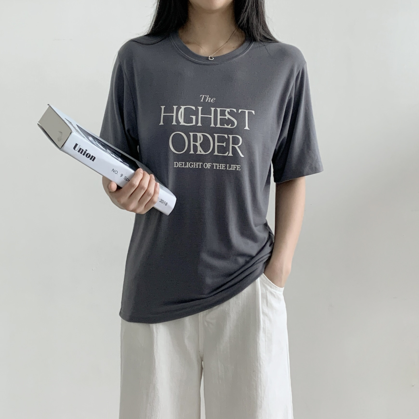 ラウンドネックルーズ半袖レタリングTシャツ | 詳細画像6