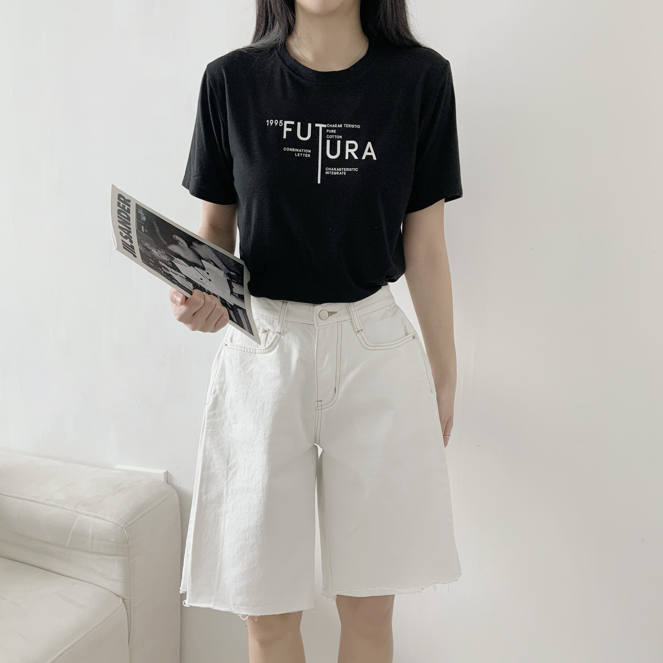 ラウンドネックルーズ半袖レタリングTシャツ | 詳細画像2