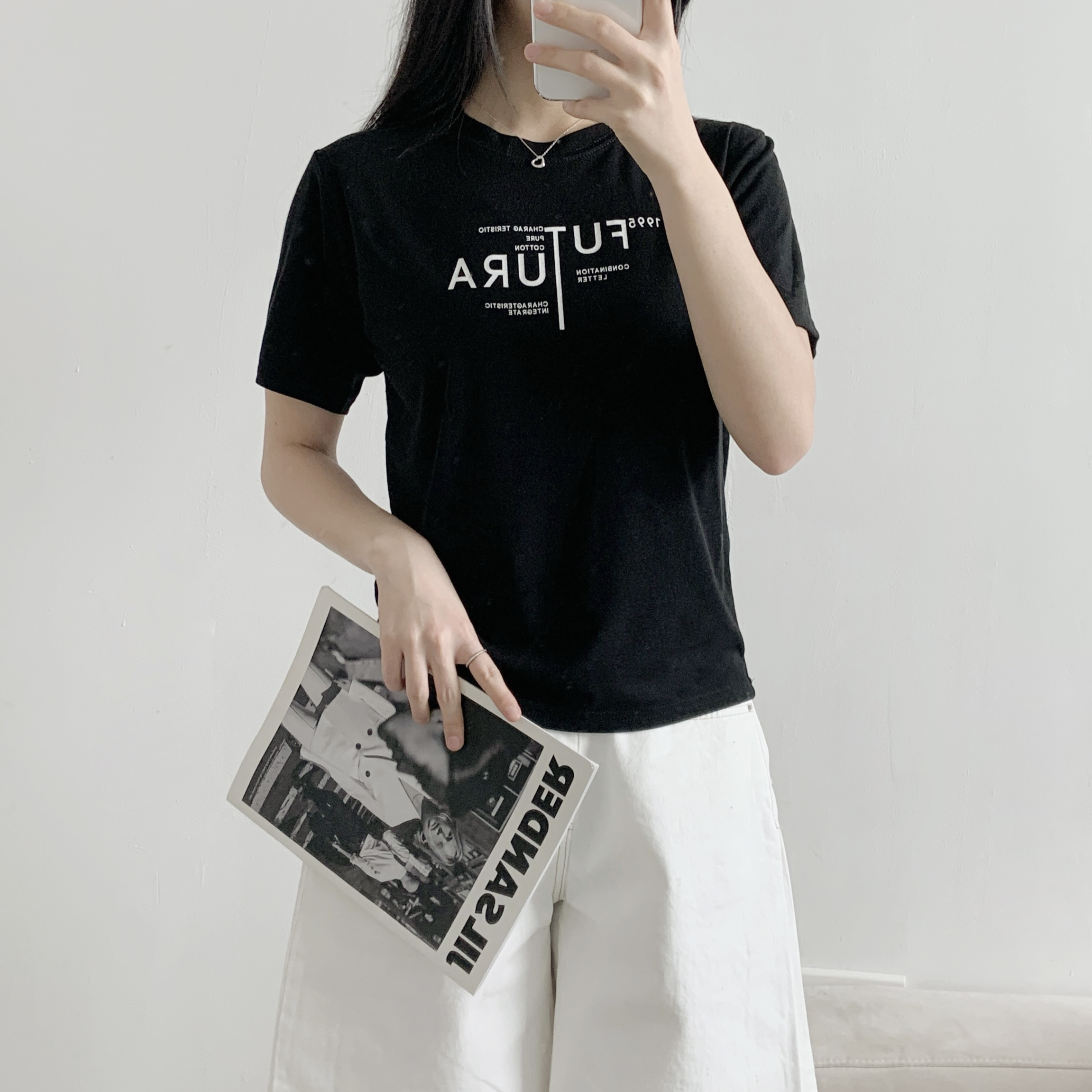 ラウンドネックルーズ半袖レタリングTシャツ | 詳細画像3