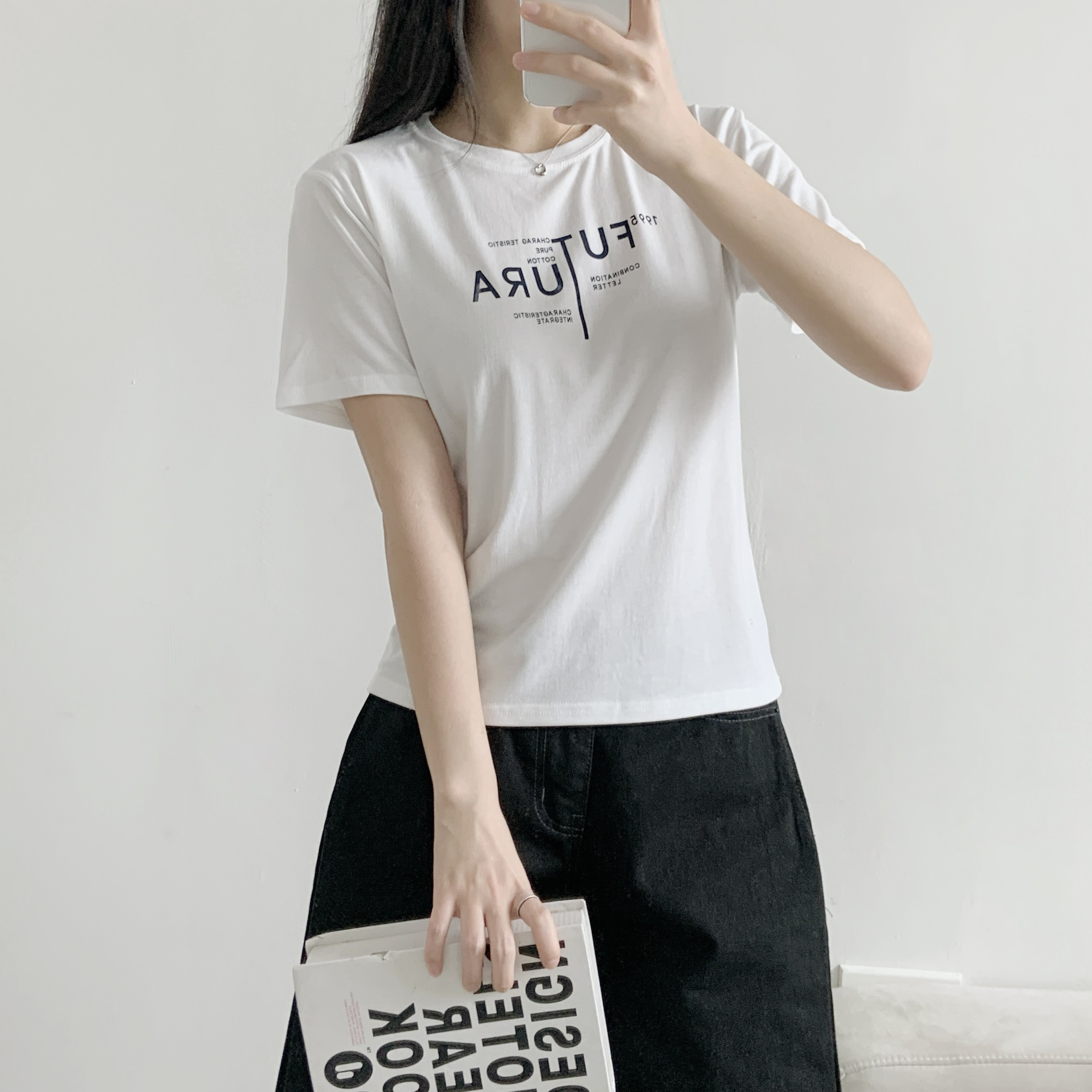 ラウンドネックルーズ半袖レタリングTシャツ | 詳細画像6
