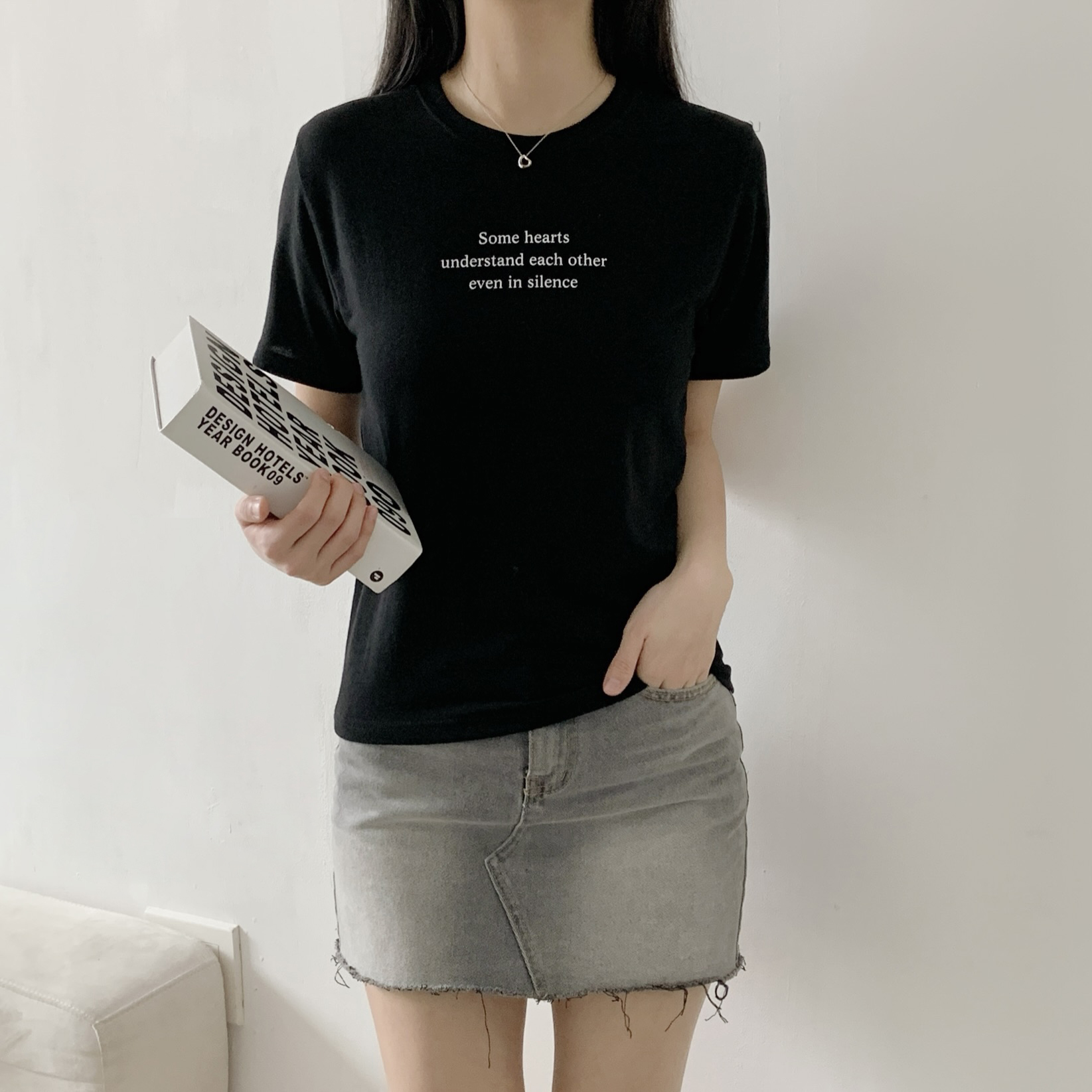 ラウンドネックベーシック半袖レタリングTシャツ | 詳細画像5
