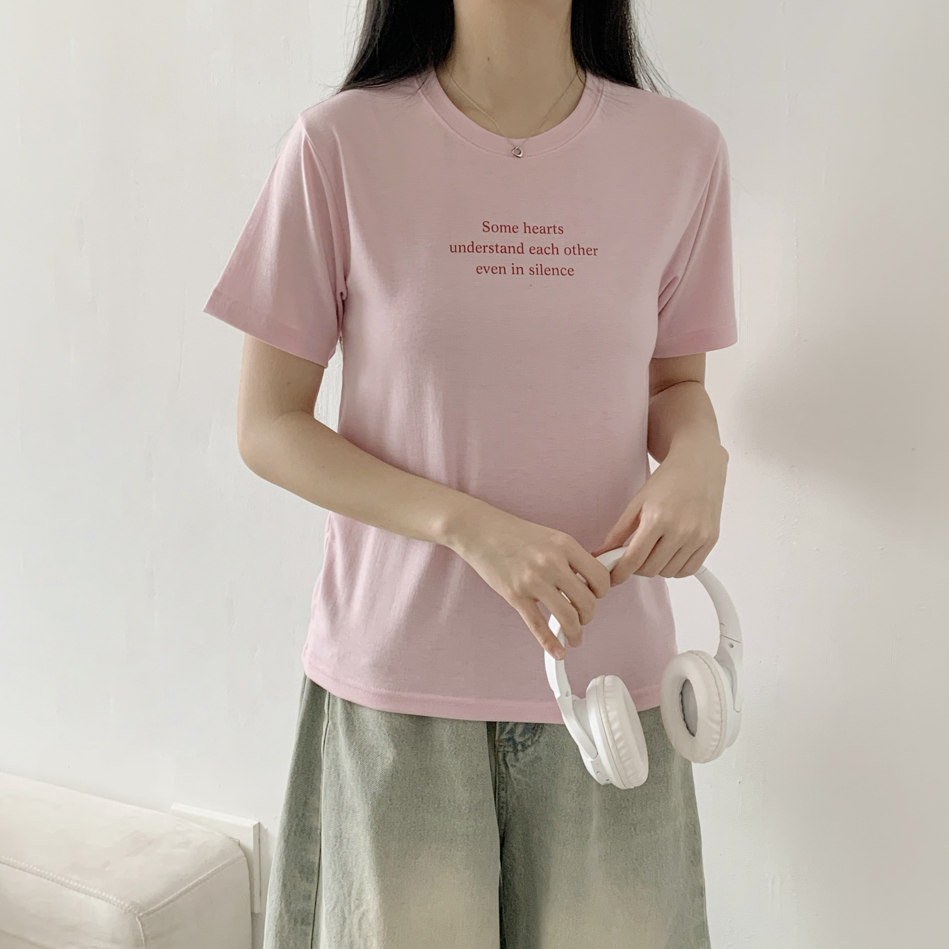 ラウンドネックベーシック半袖レタリングTシャツ | 詳細画像8