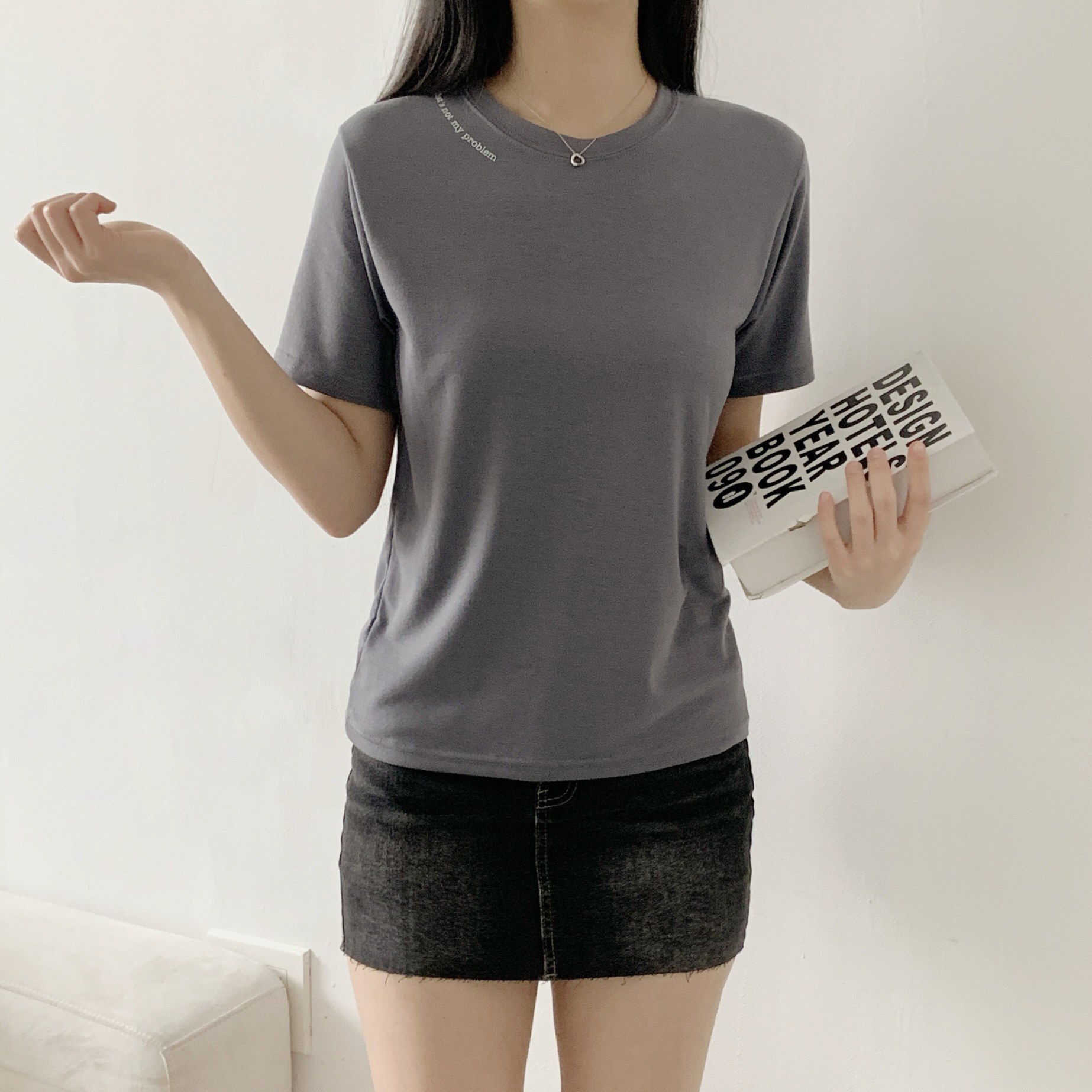 ラウンドネック半袖レタリングTシャツ | 詳細画像2