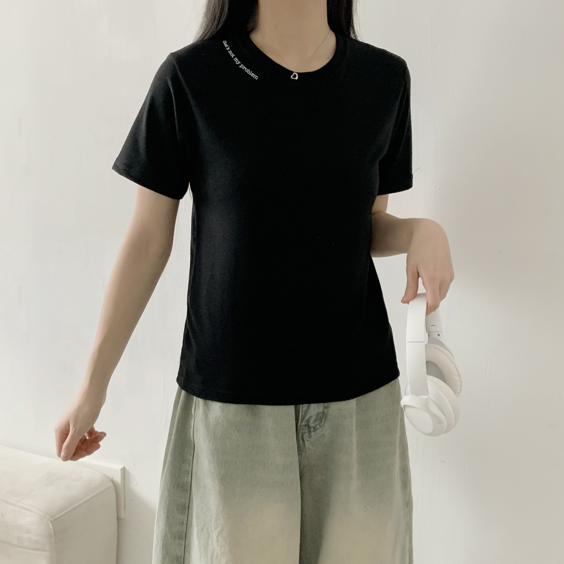 ラウンドネック半袖レタリングTシャツ | 詳細画像4