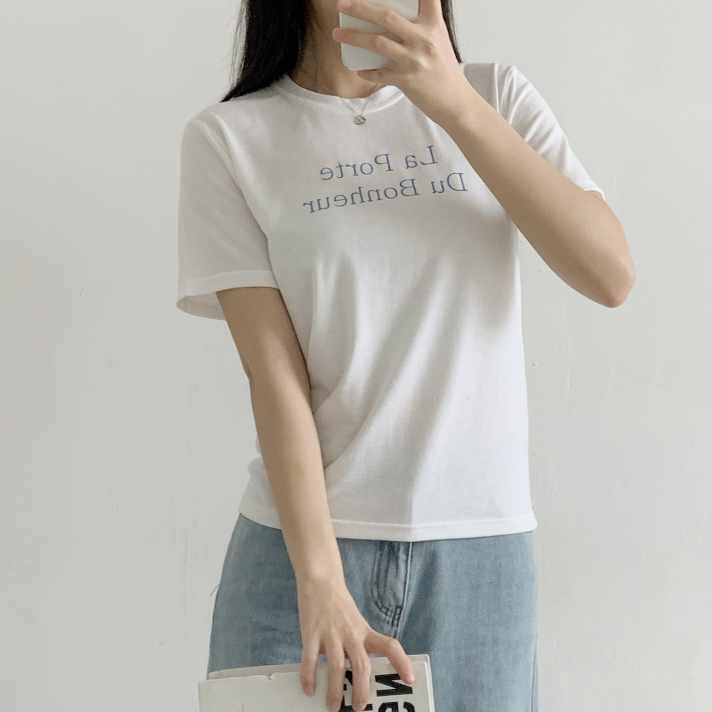 ラウンドネックベーシック半袖レタリングTシャツ | 詳細画像2