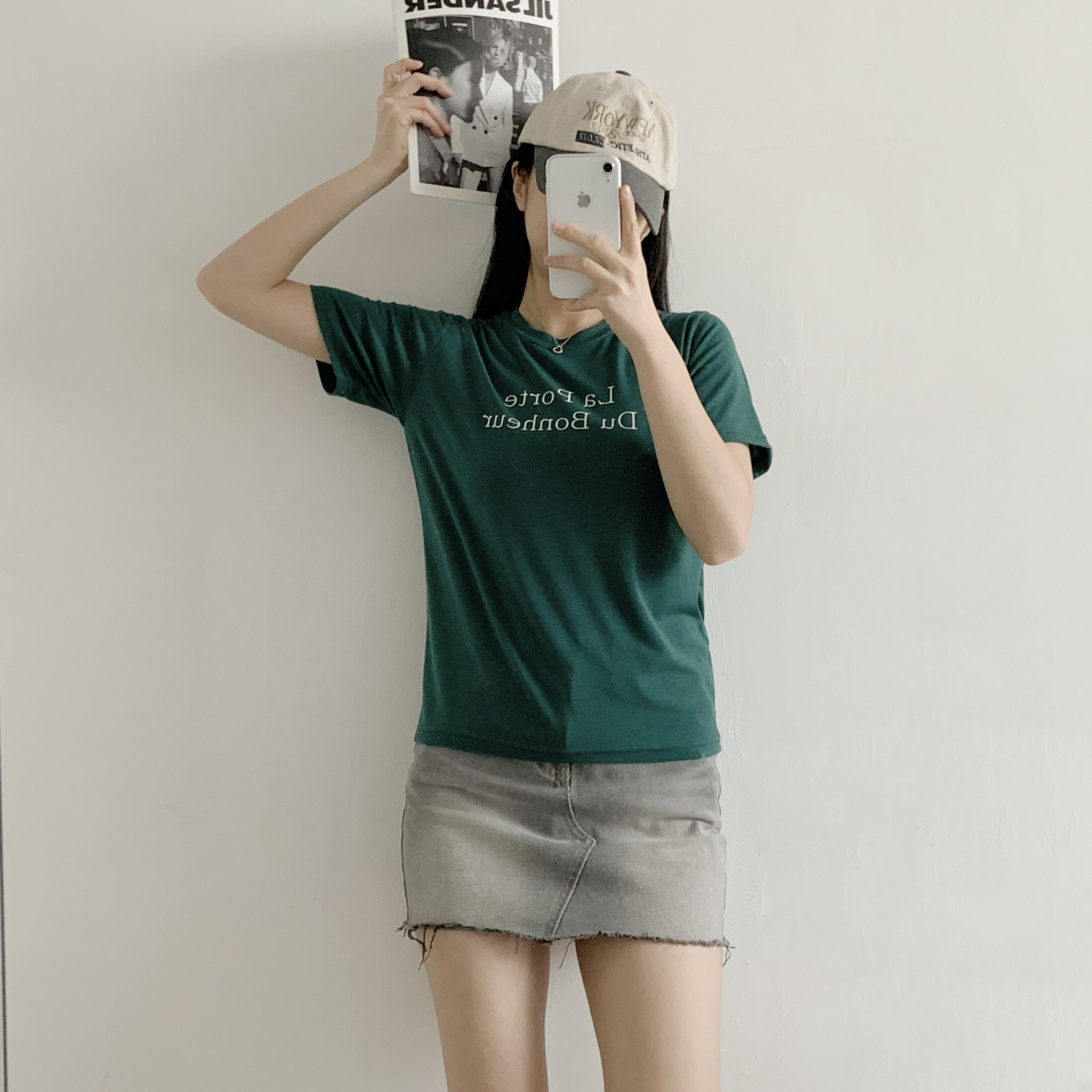 ラウンドネックベーシック半袖レタリングTシャツ | 詳細画像6