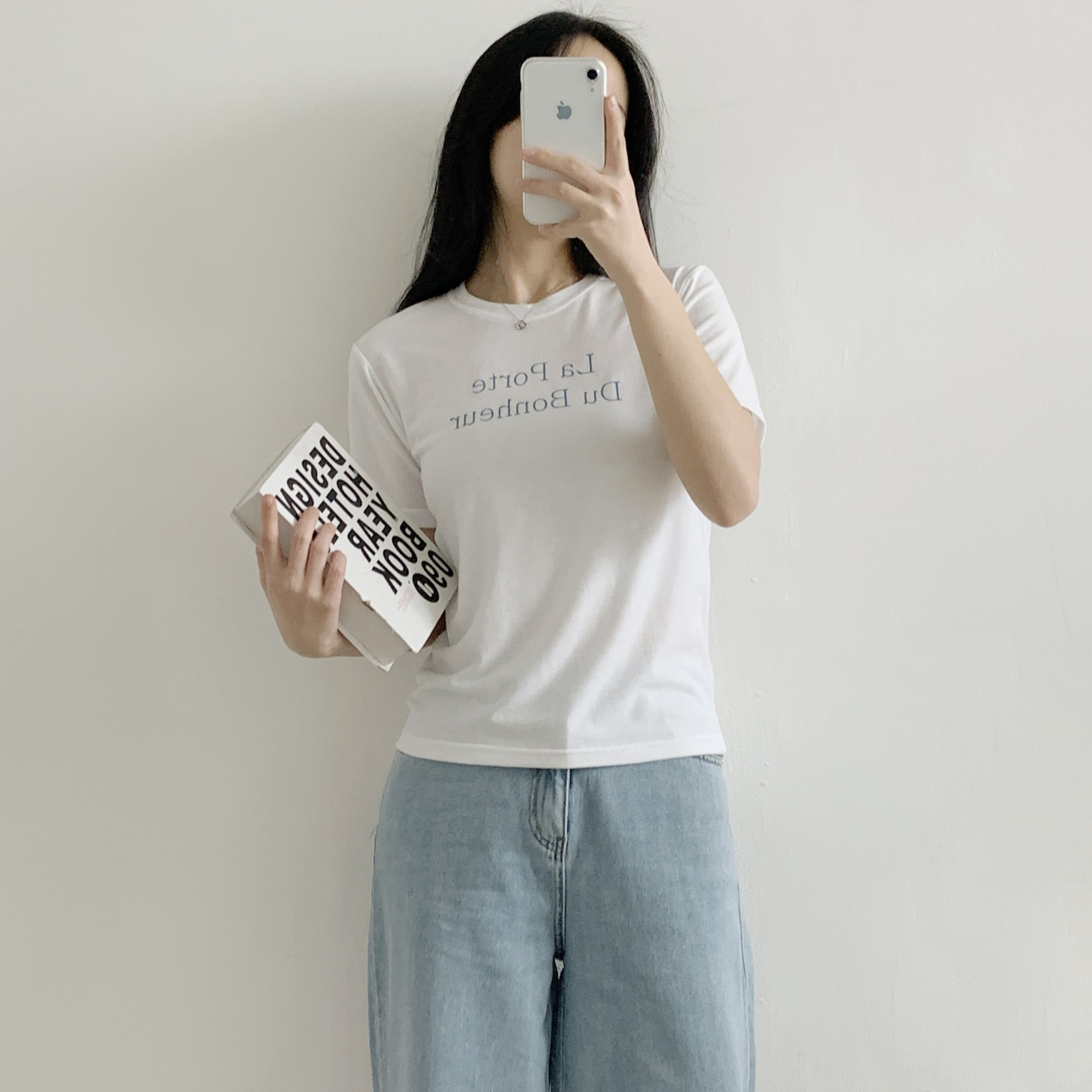 ラウンドネックベーシック半袖レタリングTシャツ | 詳細画像3
