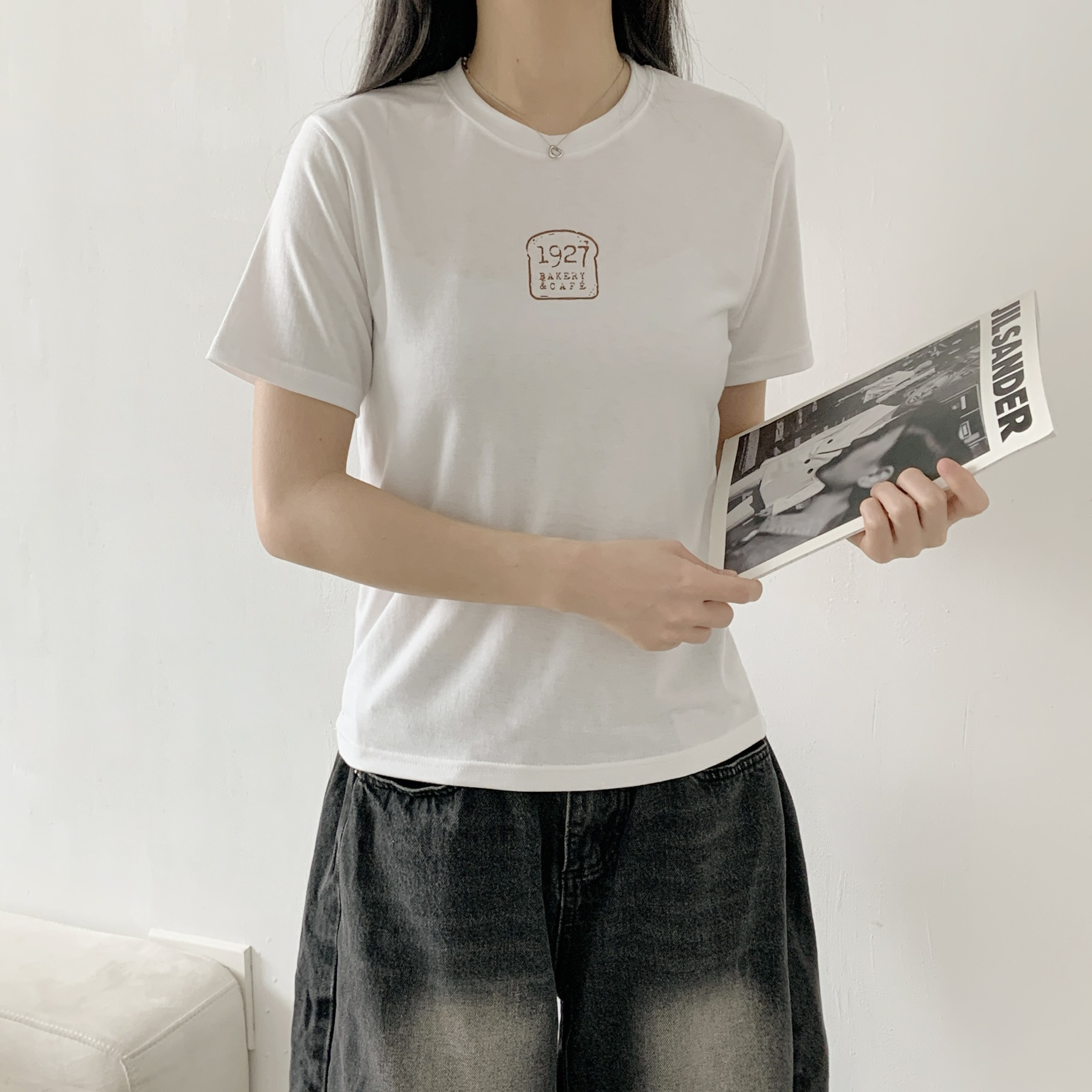 ラウンドネックベーシック半袖プリントTシャツ | 詳細画像4