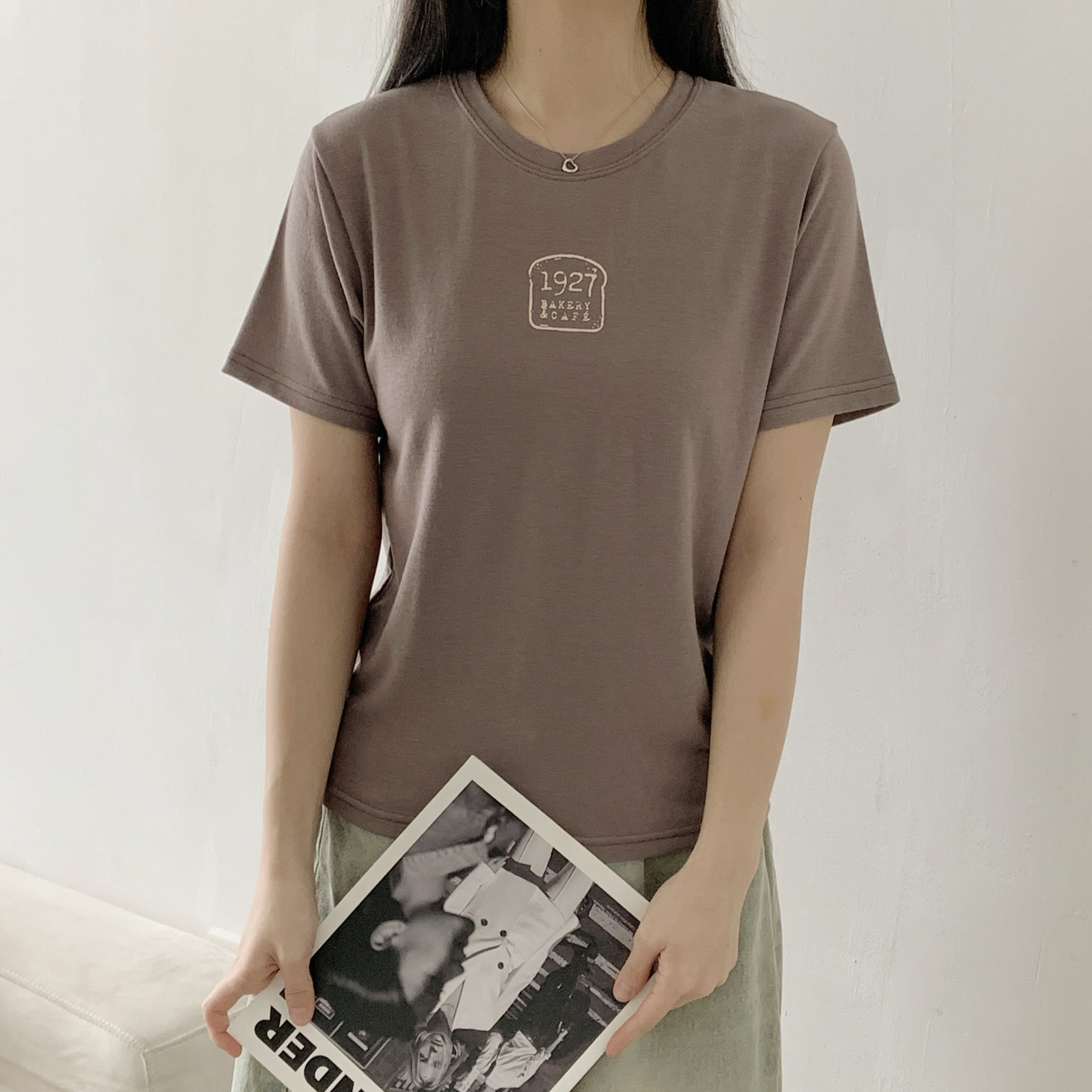 ラウンドネックベーシック半袖プリントTシャツ | 詳細画像8