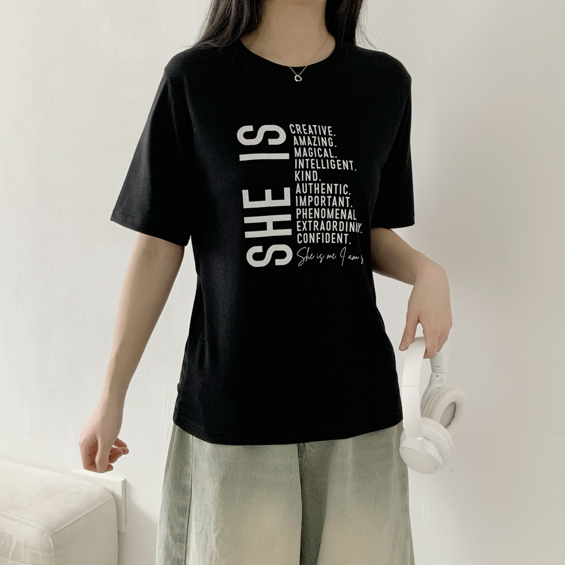 ラウンドネックルーズ半袖レタリングTシャツ | 詳細画像14
