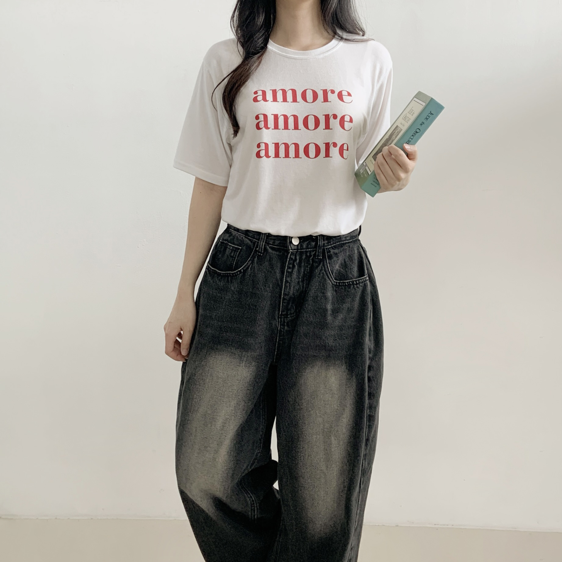 ラウンドネックルーズ半袖レタリングTシャツ | 詳細画像2